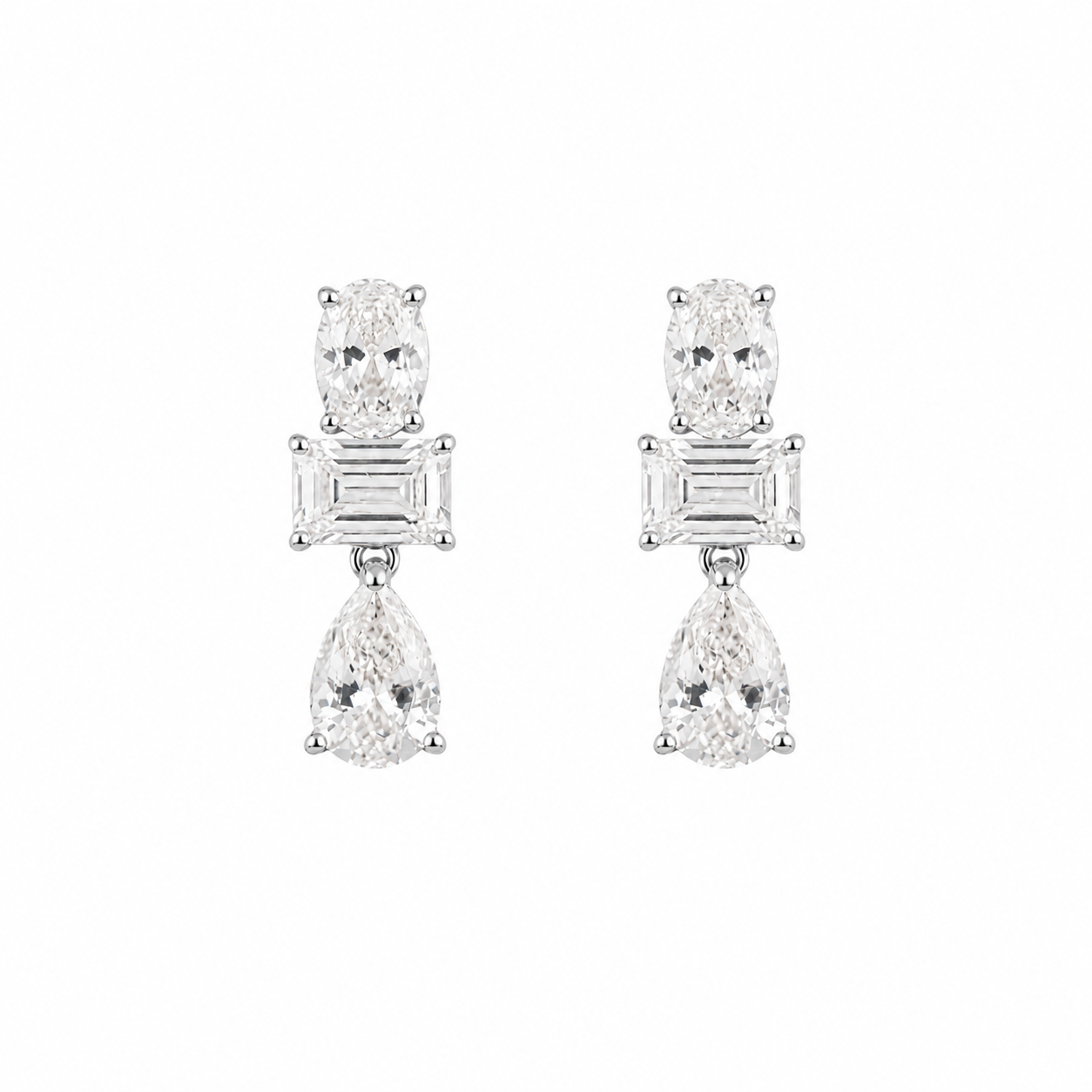 Triple-Cut Drop Earrings