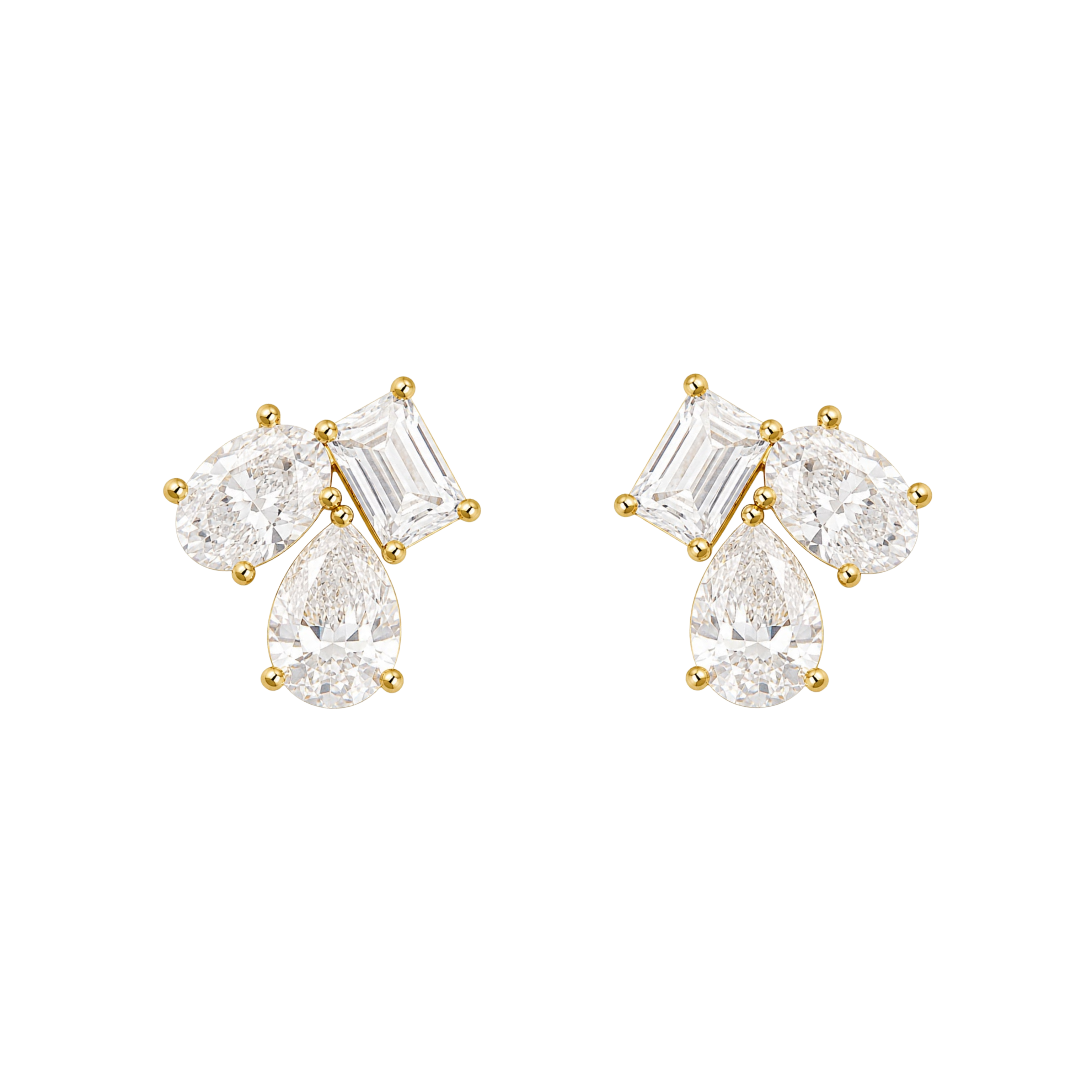 Mixed-Cut Moissanite Earring