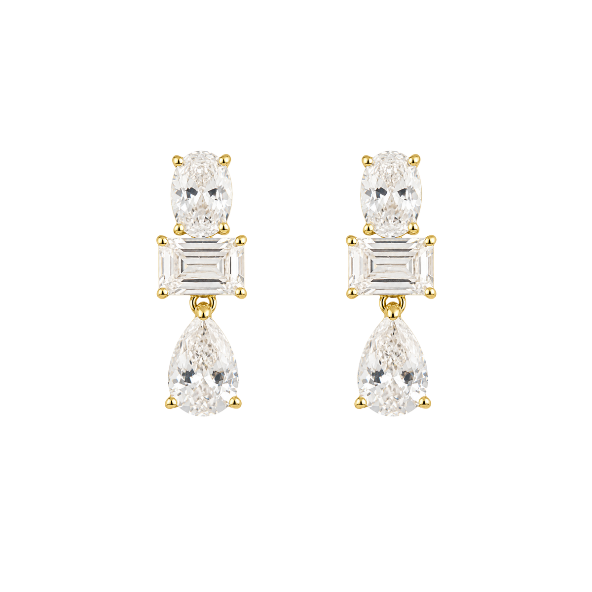 Triple-Cut Drop Earrings