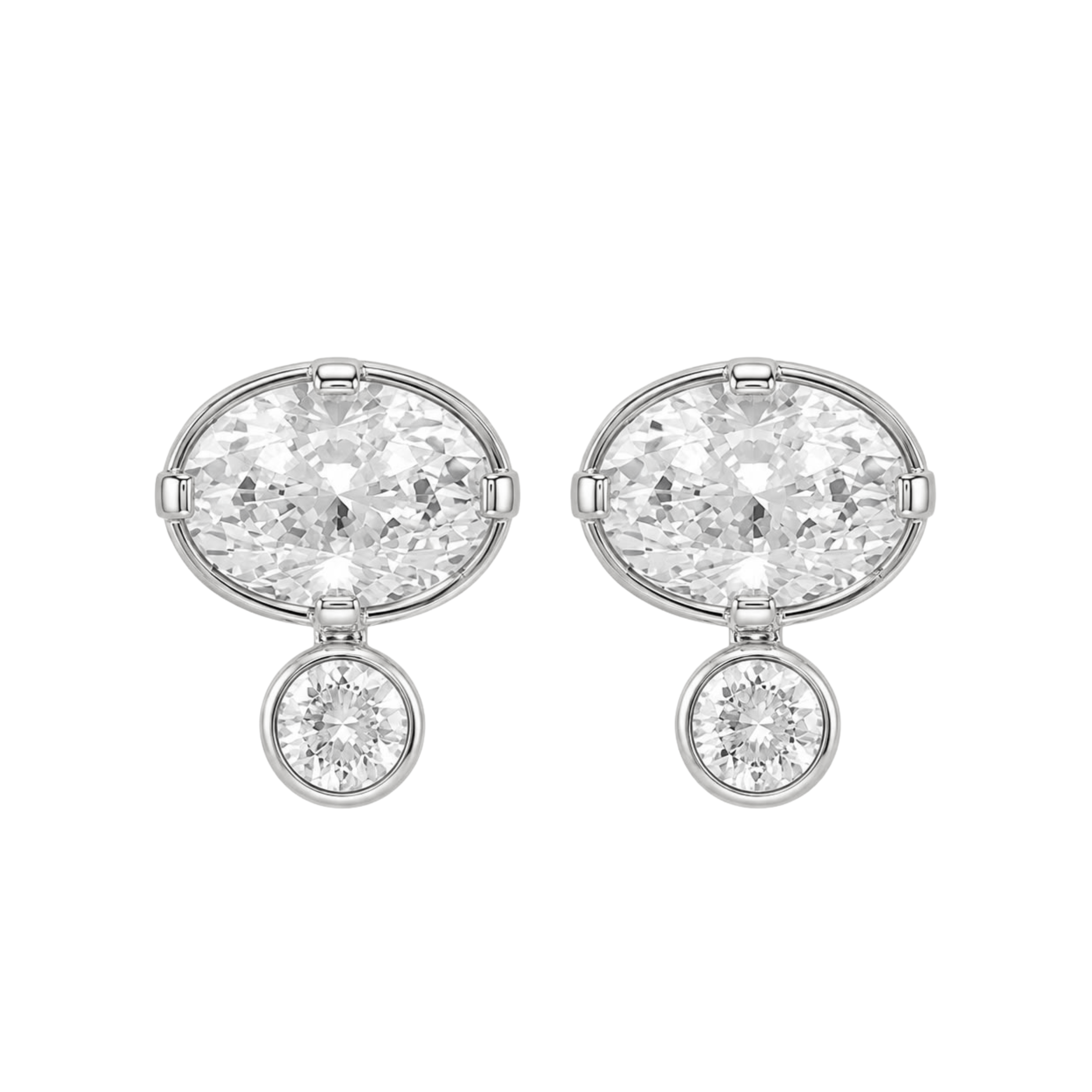 Oval Bezel Moissanite Earring