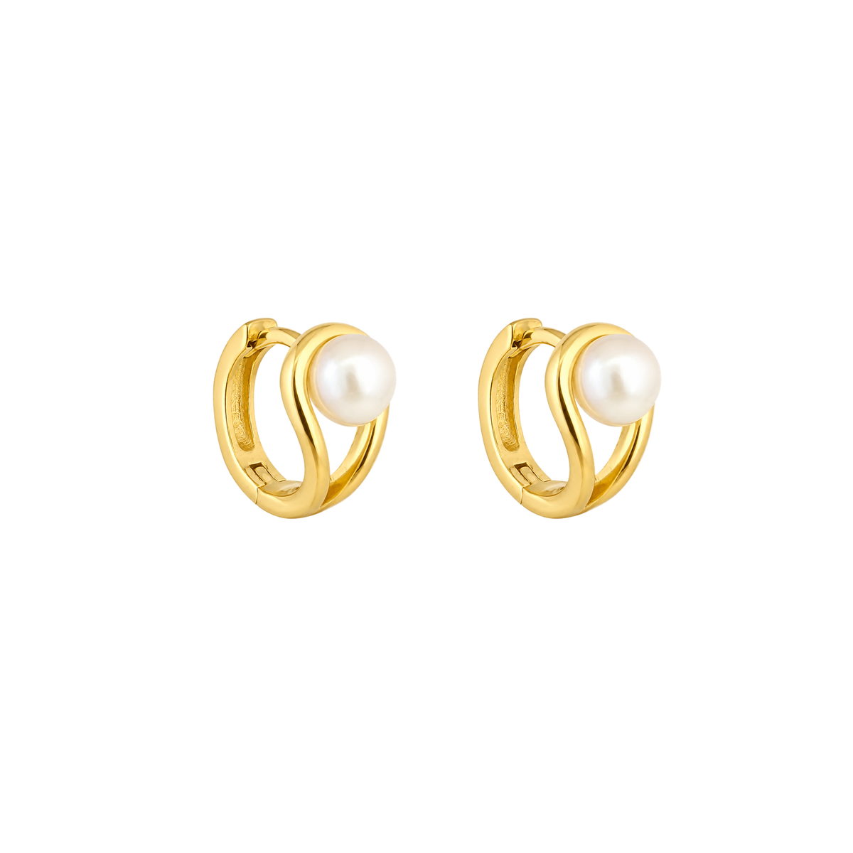 Encircled Pearl Hoops