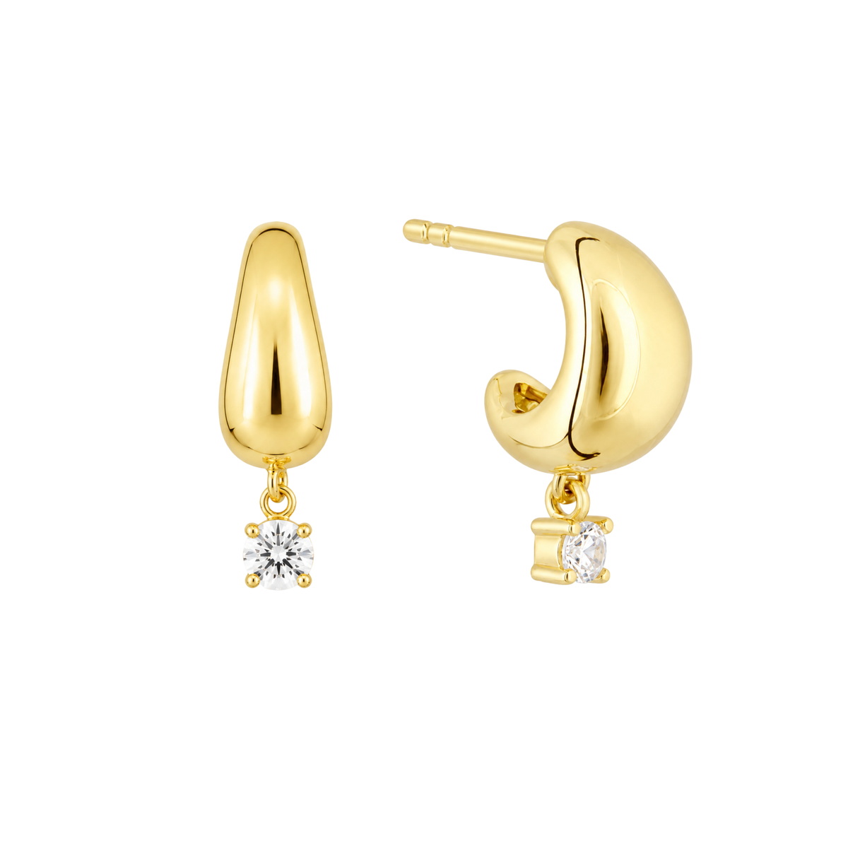 Solitaire Dangle Hoops