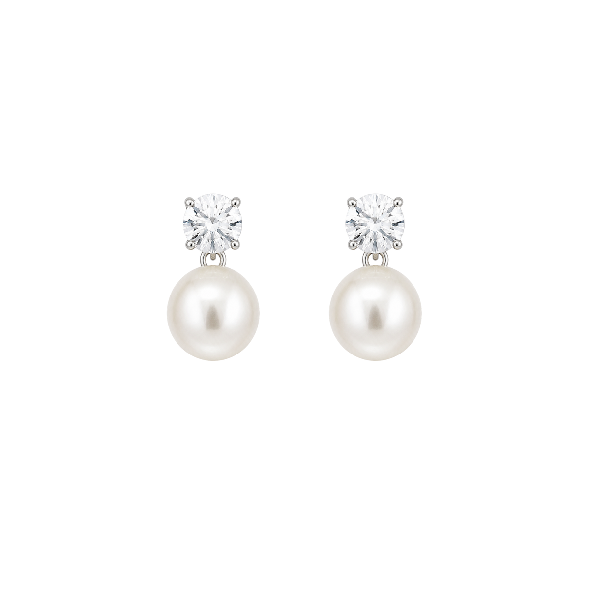 Round-Cut Pearl Earrings