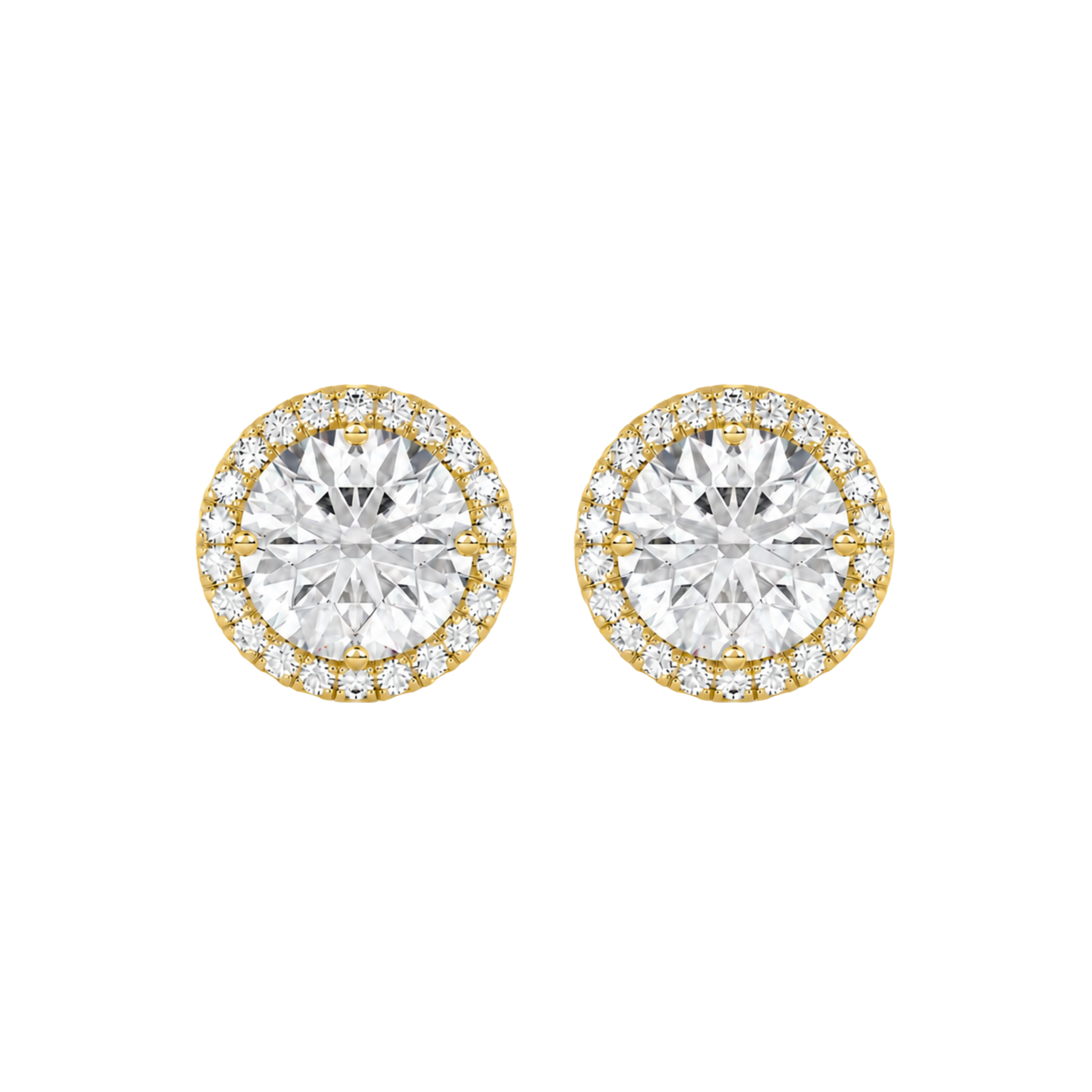 Round Halo Moissanite Stud