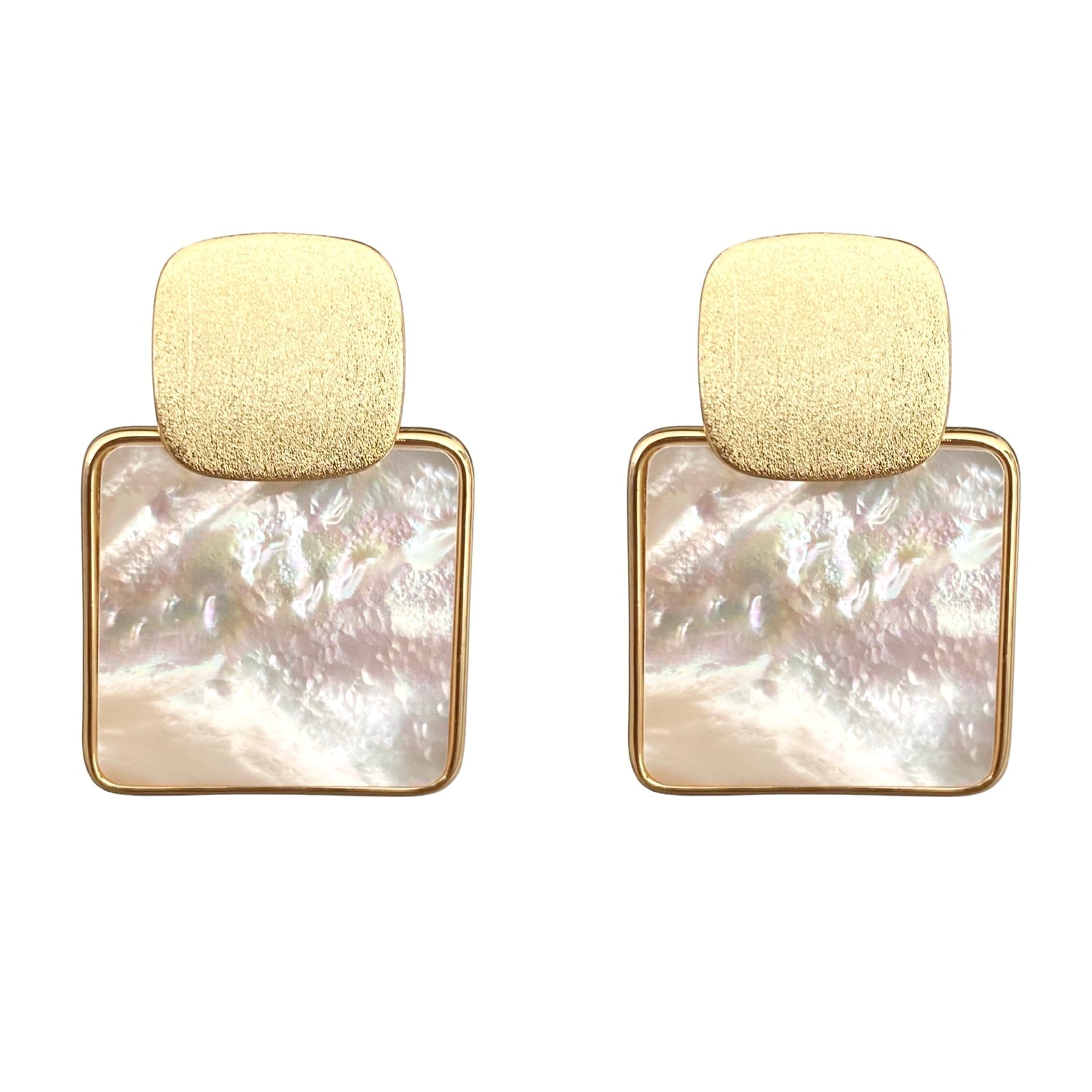 Square Earring, 18k, Gold Plated, Stainless Steel - Ibiza Passion