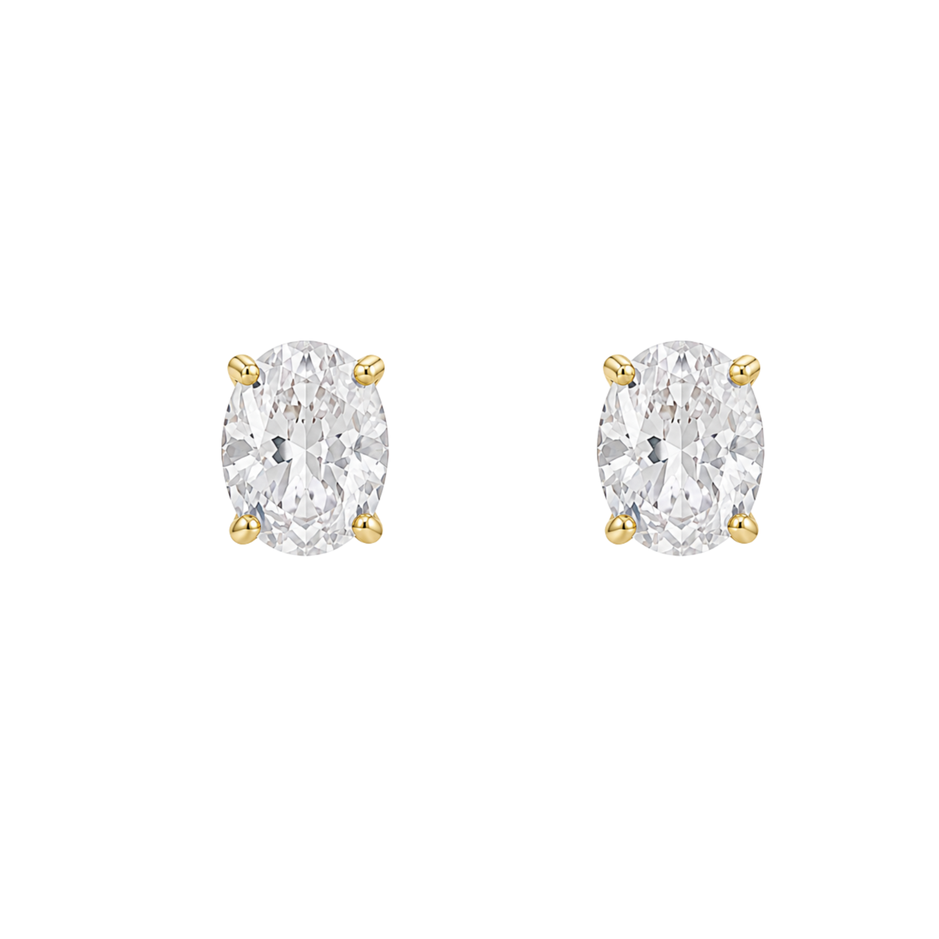 Oval Moissanite Stud