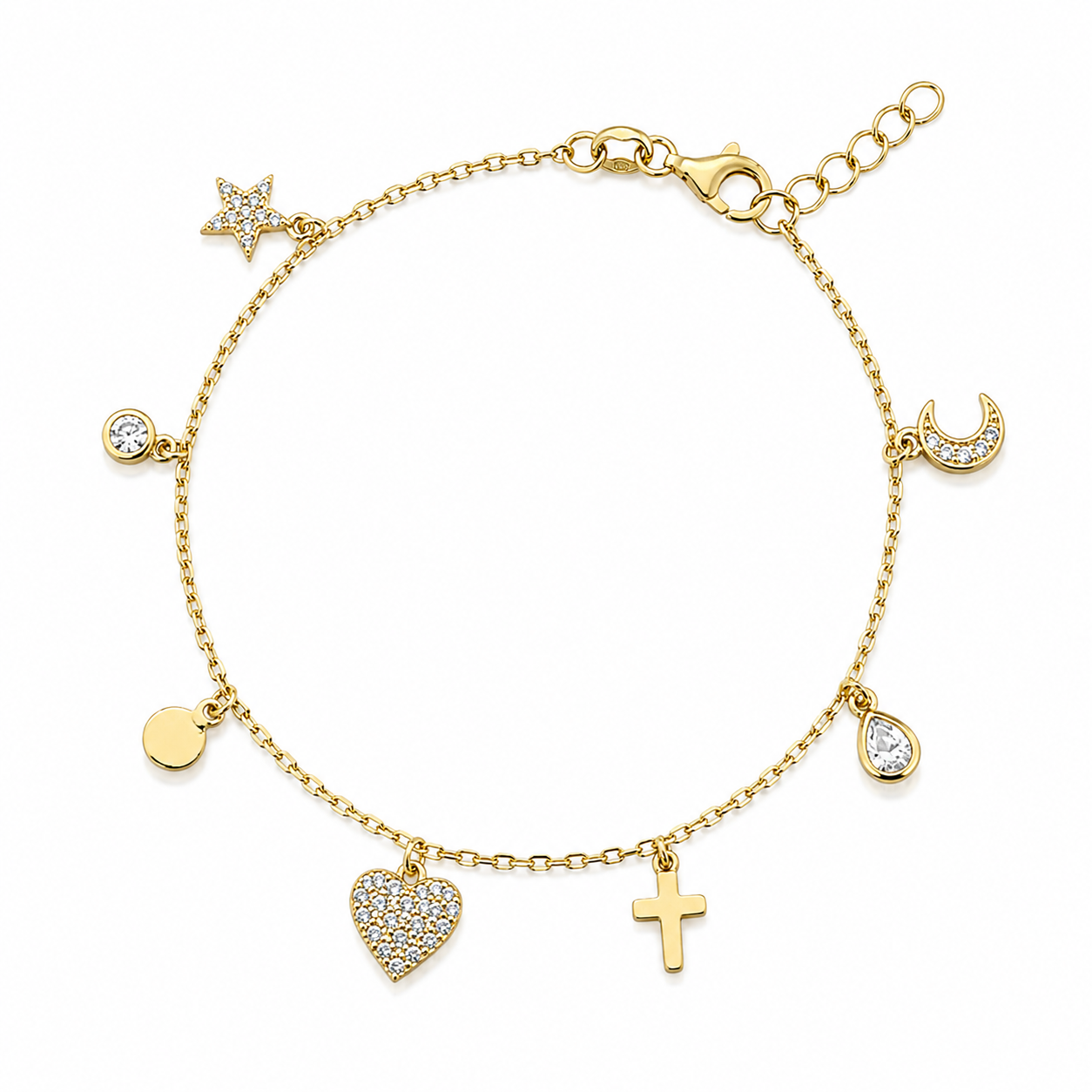 Dainty Multi Charm Bracelet