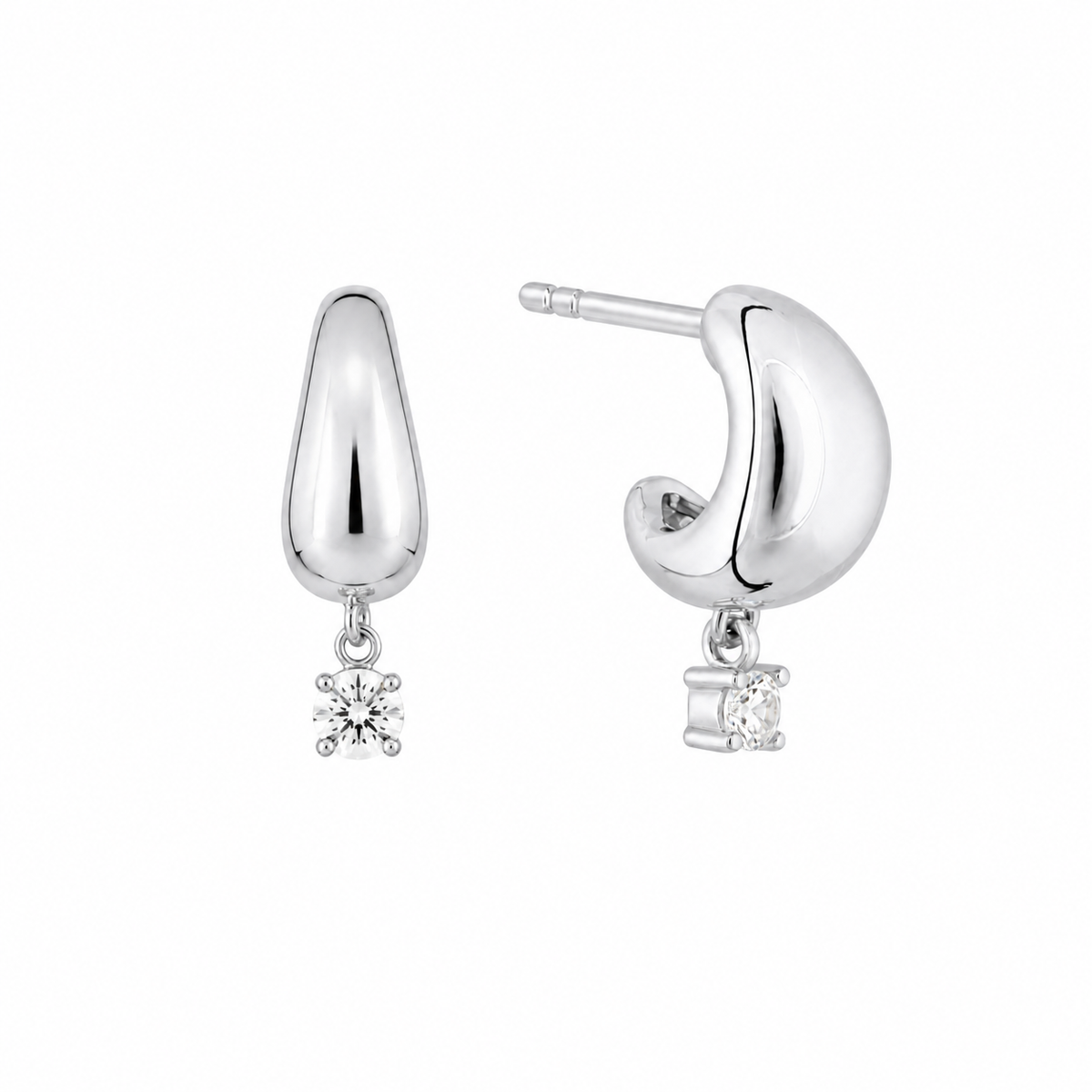 Solitaire Dangle Hoops
