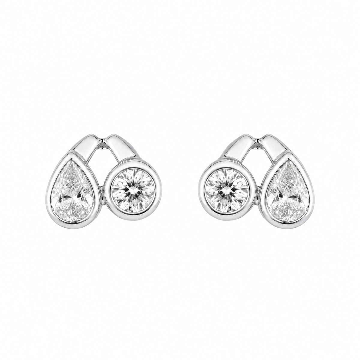 Pear & Round Duo Hoops