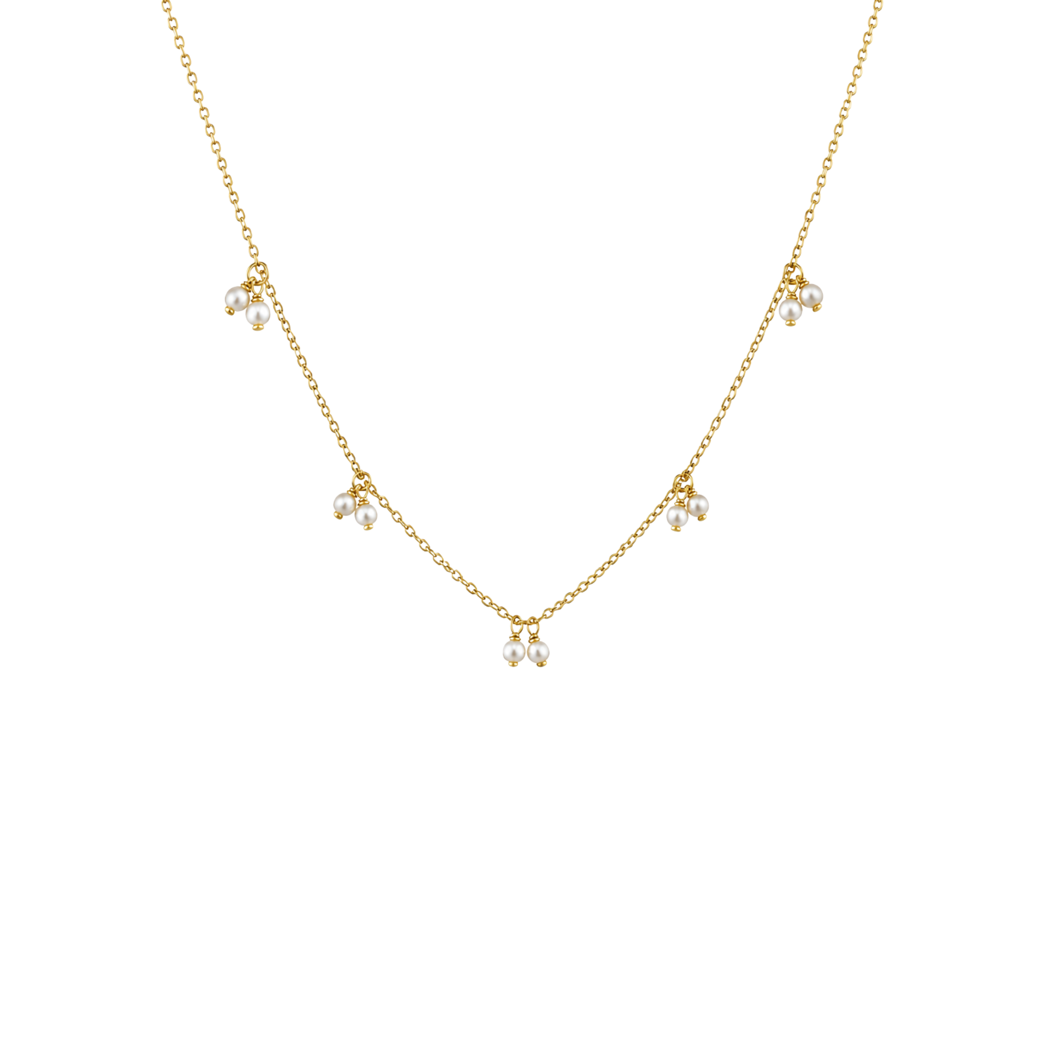 Pearly Dainty Station Necklace