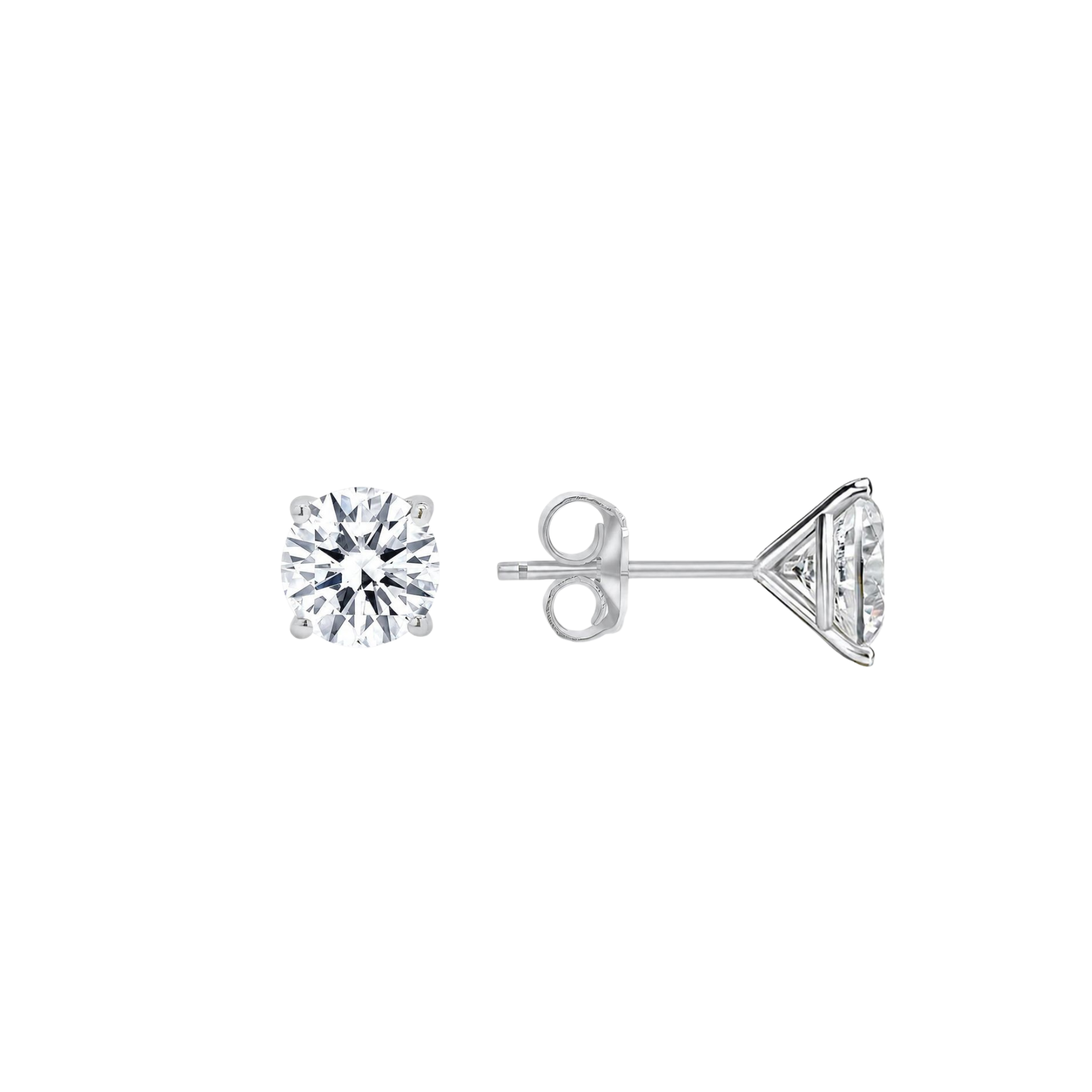 Martini Round Four Prong Stud
