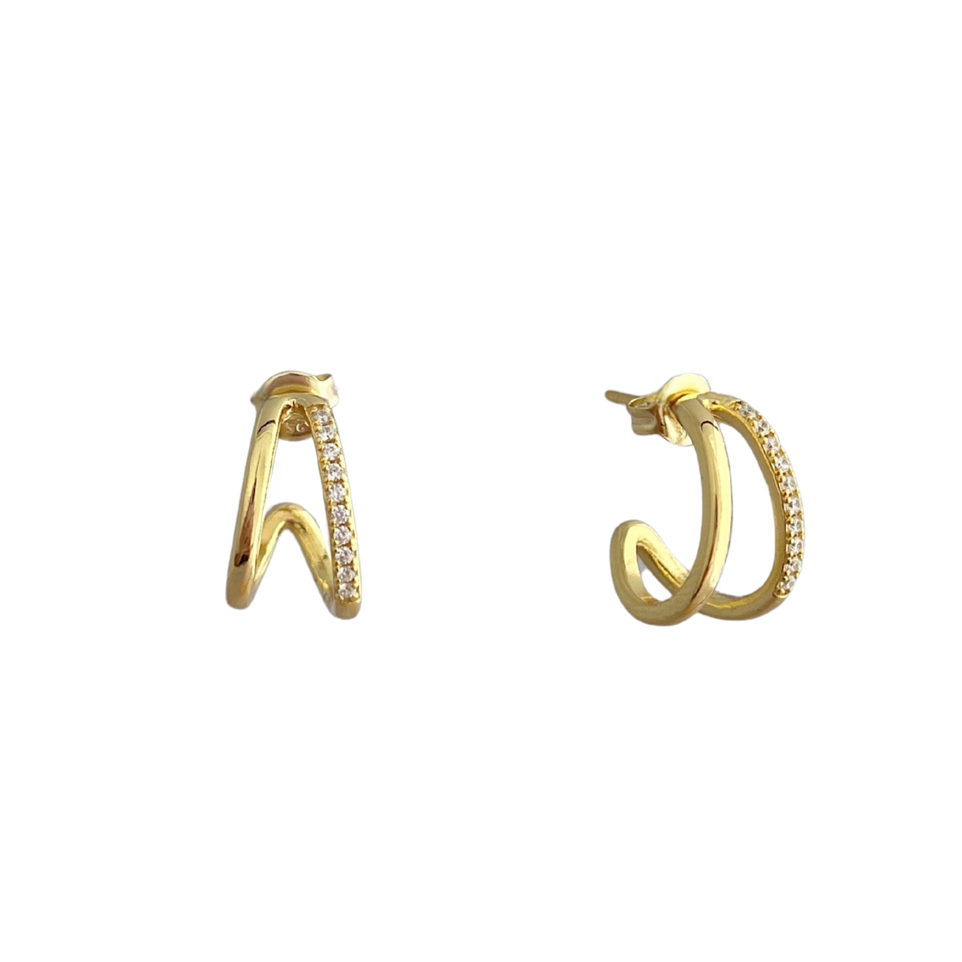 Double Curve Pavé Hoops