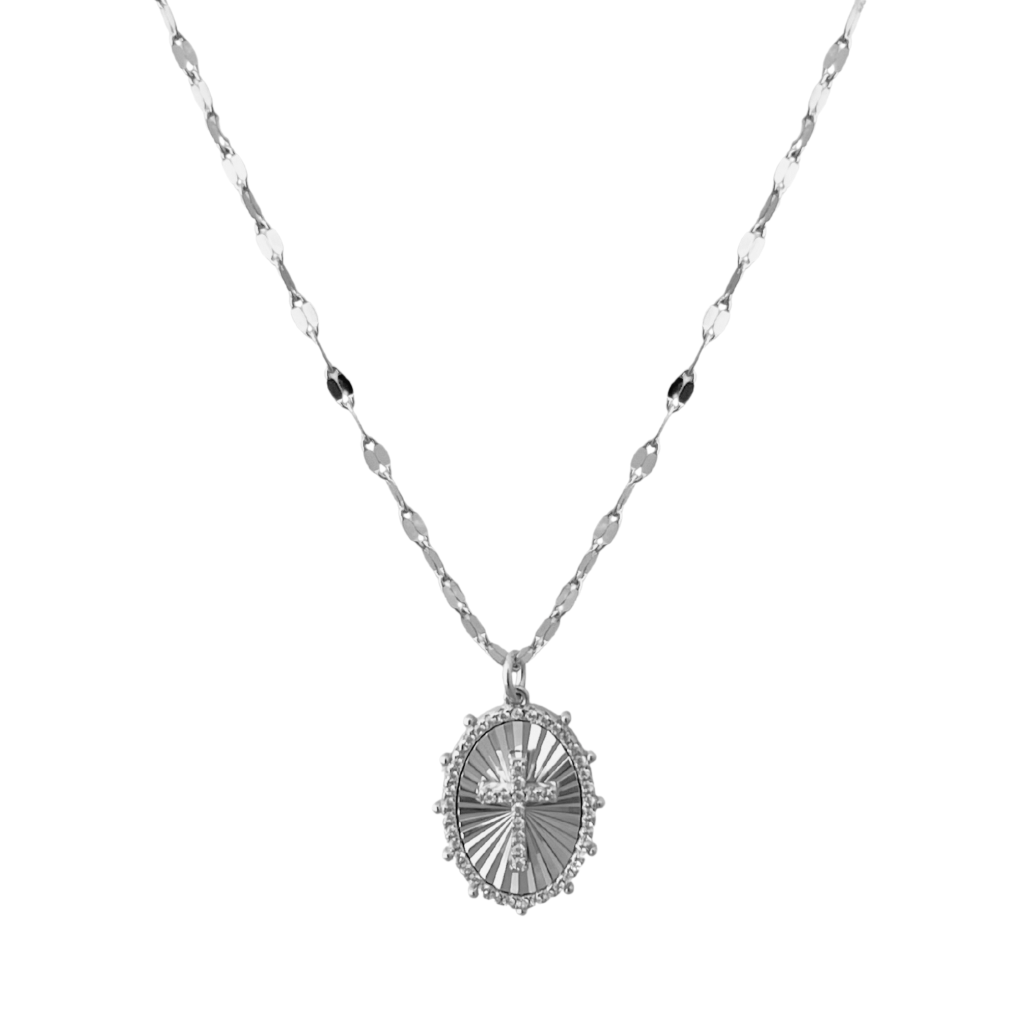 Textured Cross Necklace