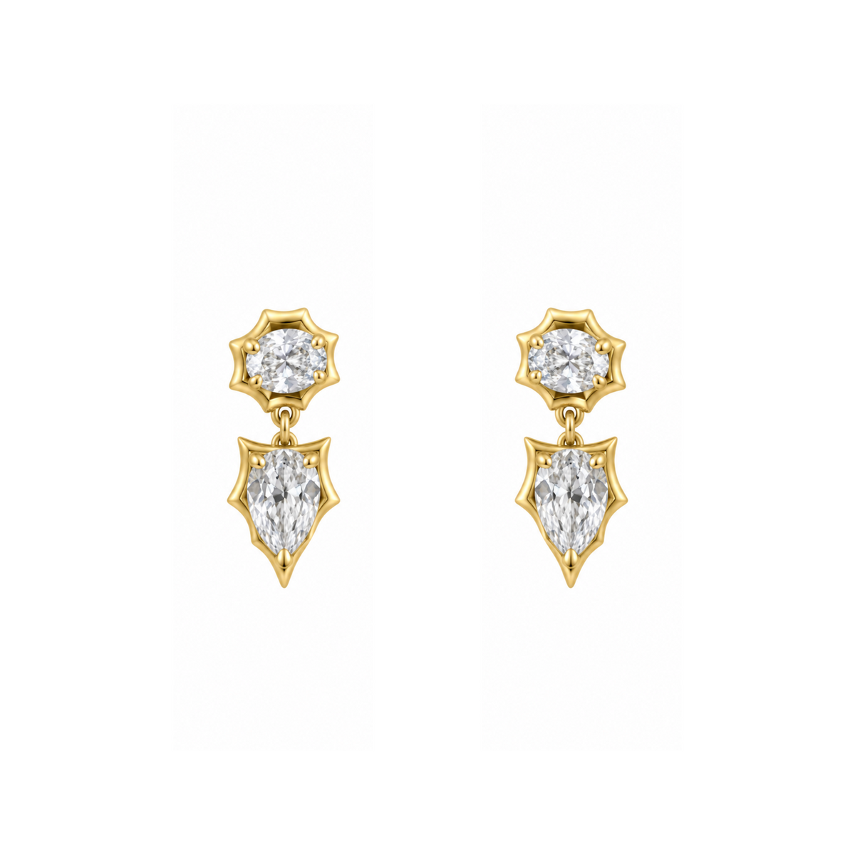 Crest Star Drop Earrings