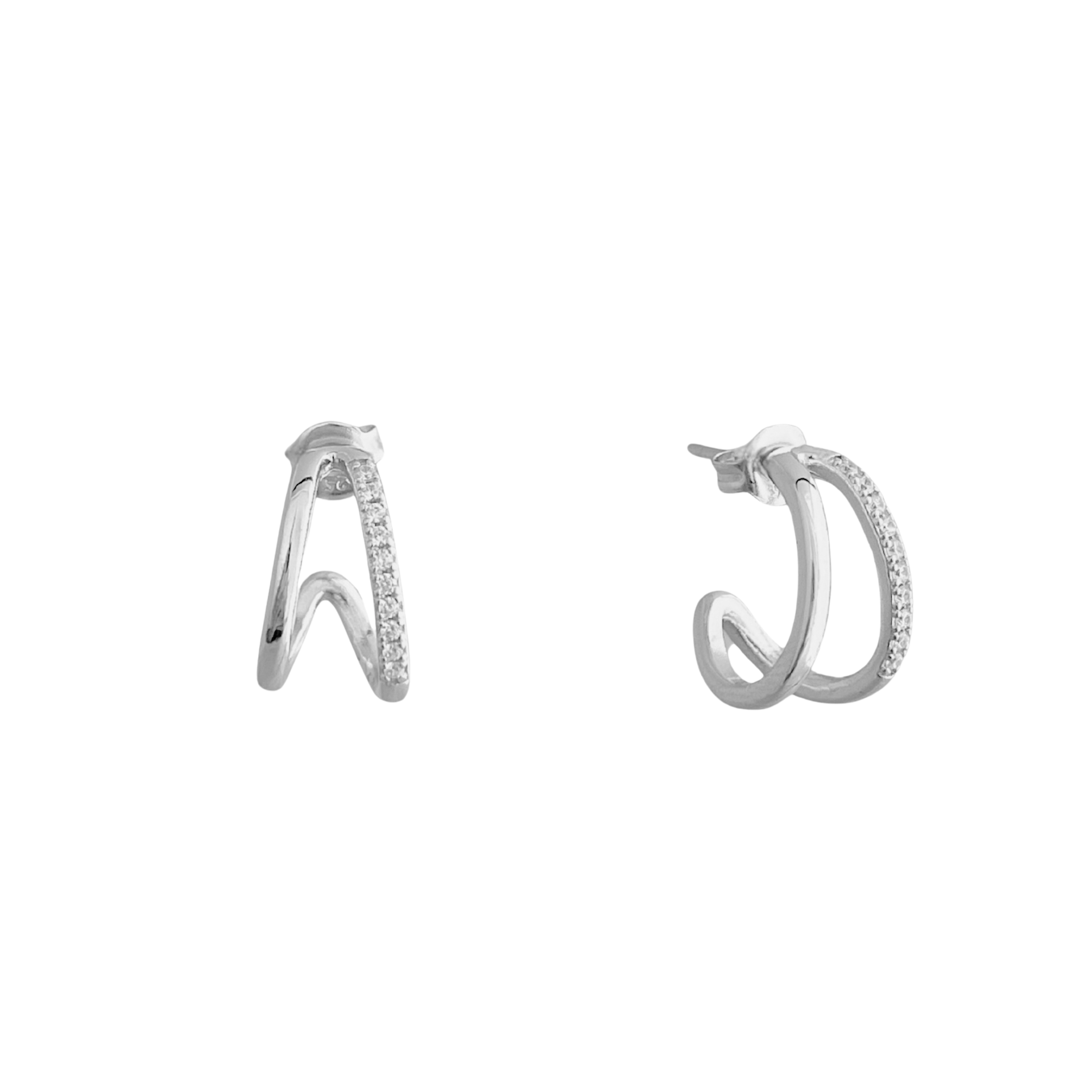 Double Curve Pavé Hoops