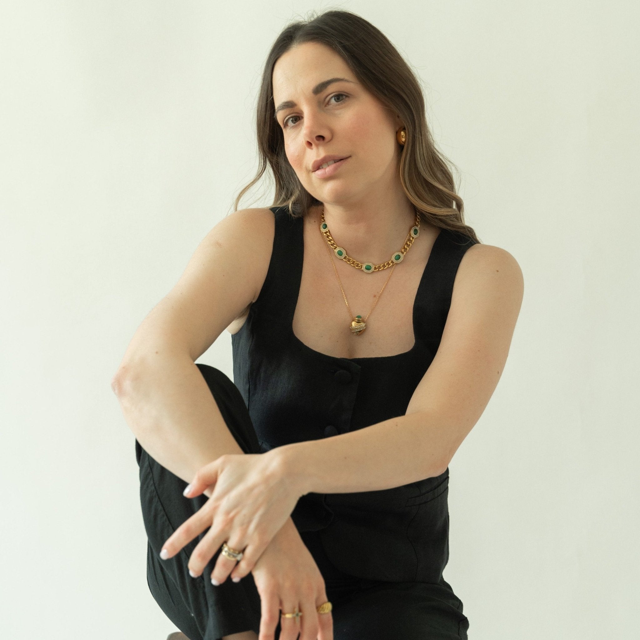 Hexagon Necklace Malachite - Ibiza Passion