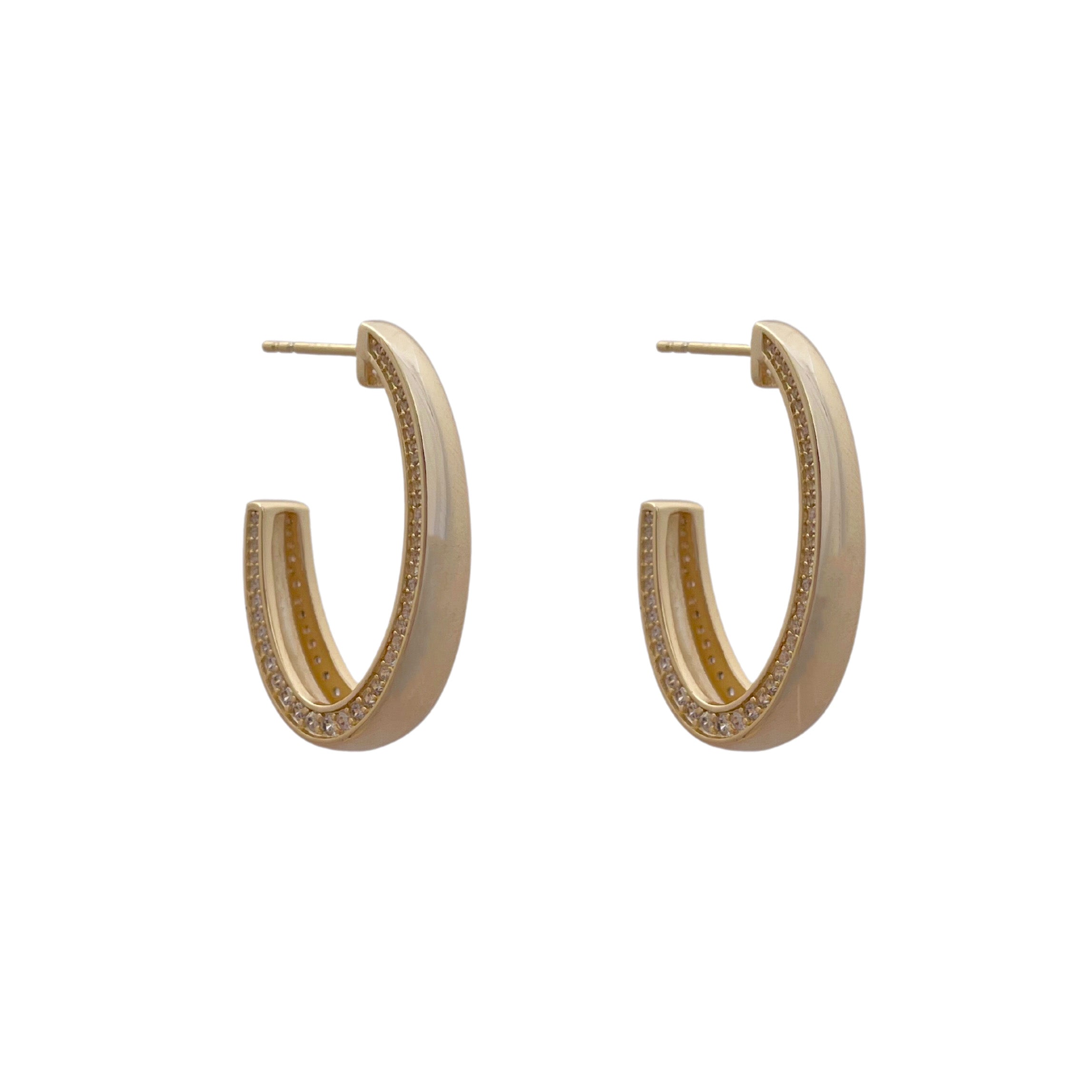 Thin Graduated Pave Hoop