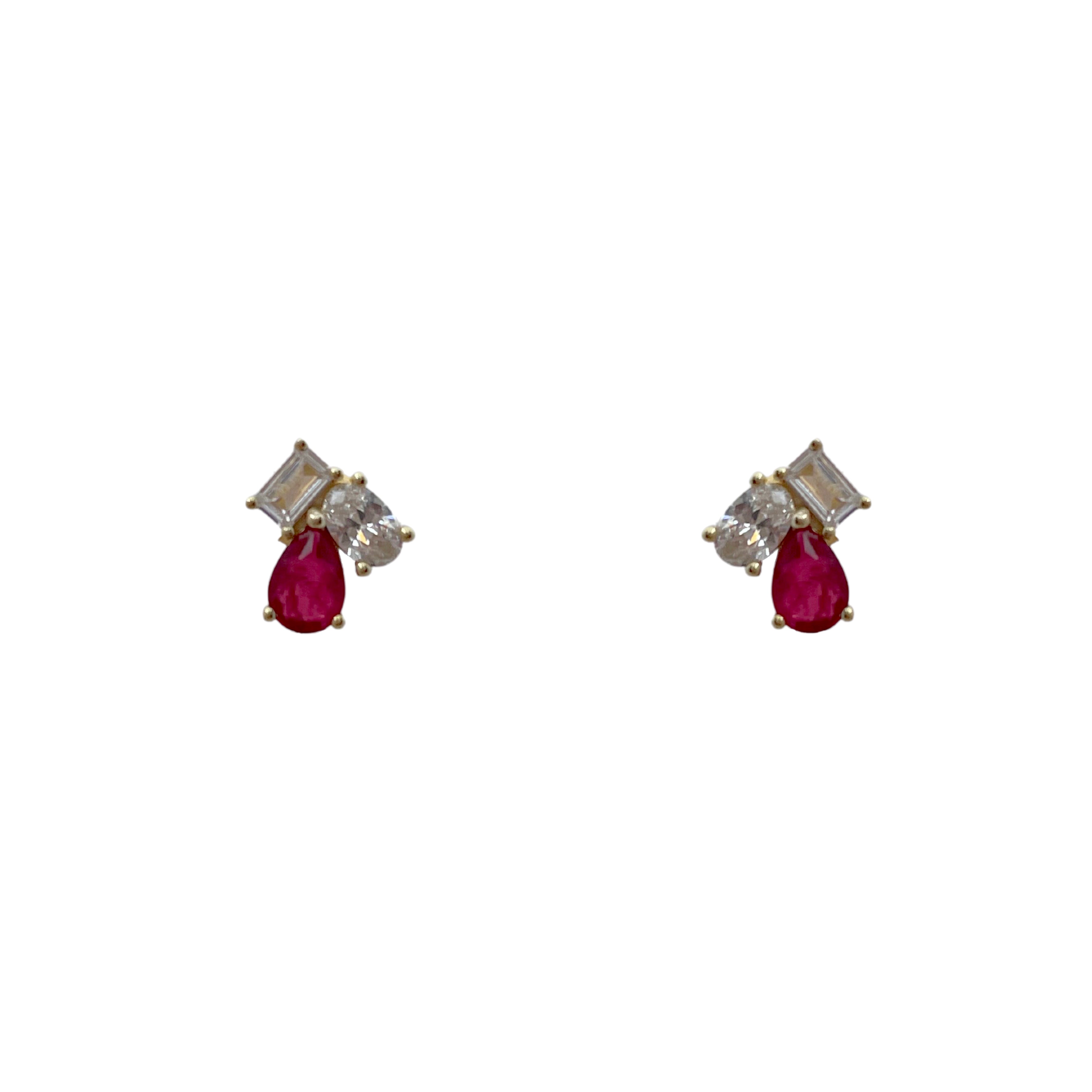 Magenta Figures Stud