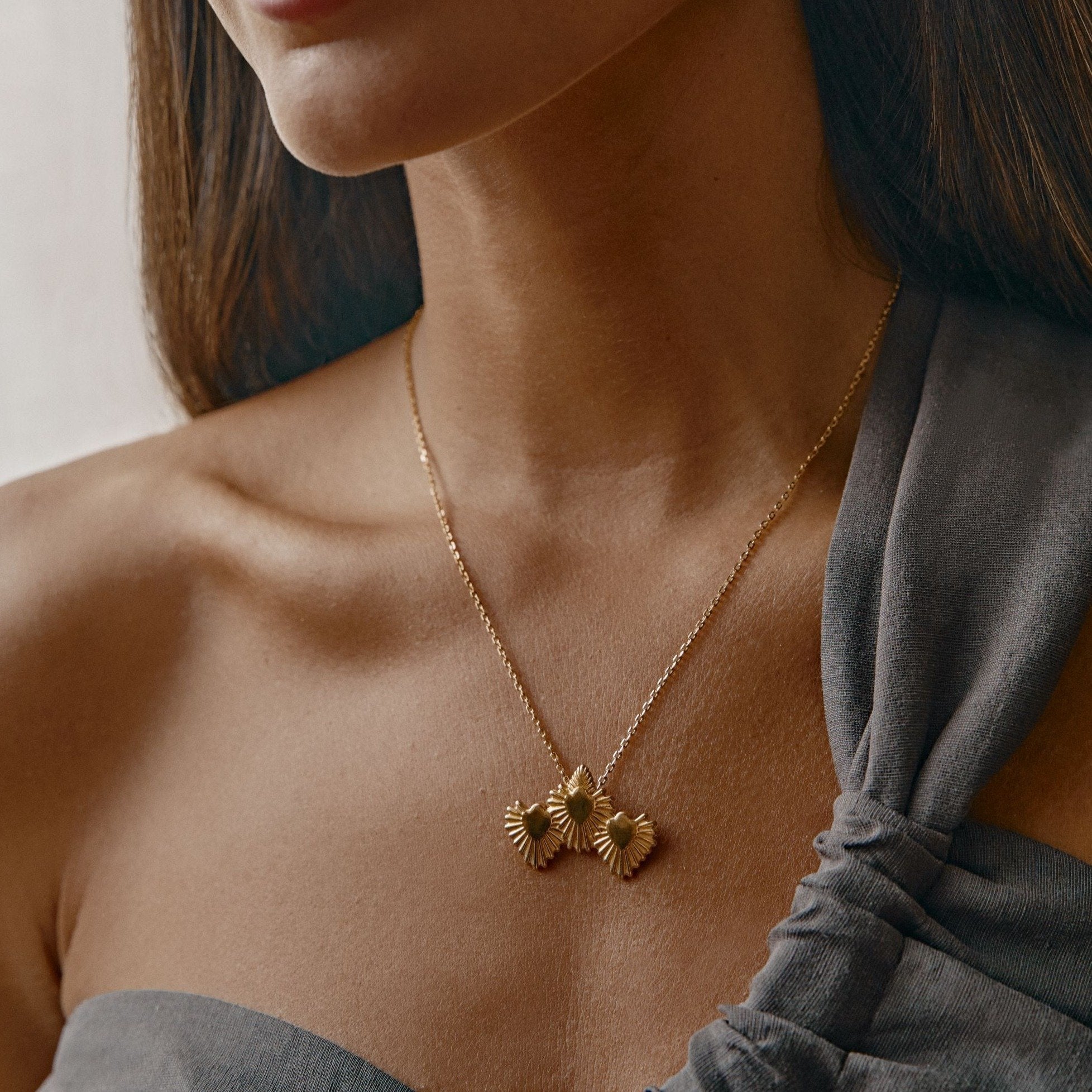 'FIND HOPE' TRIPLE HEART NECKLACE TGU