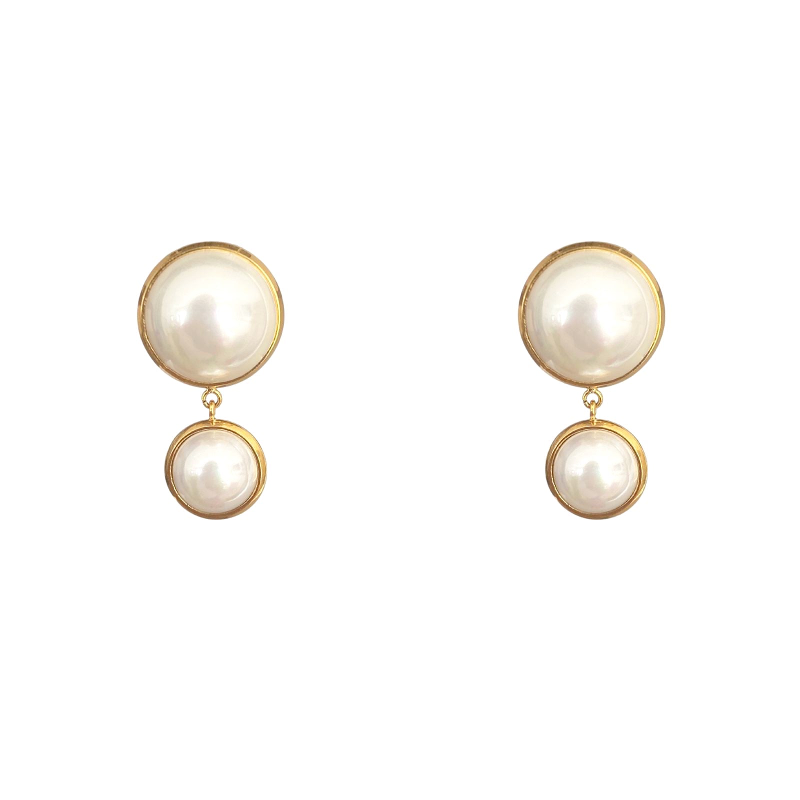 Classic Shell Pearls Earring, 18k, Gold Plated, Shell Pearl - Ibiza Passion
