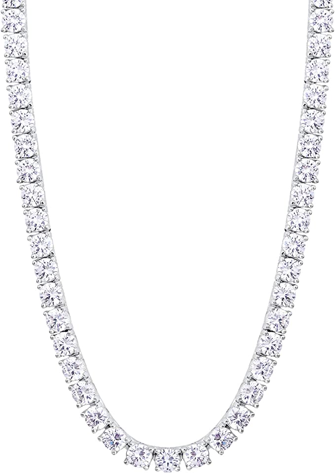 'BE BRAVE' Silver Tennis Necklace