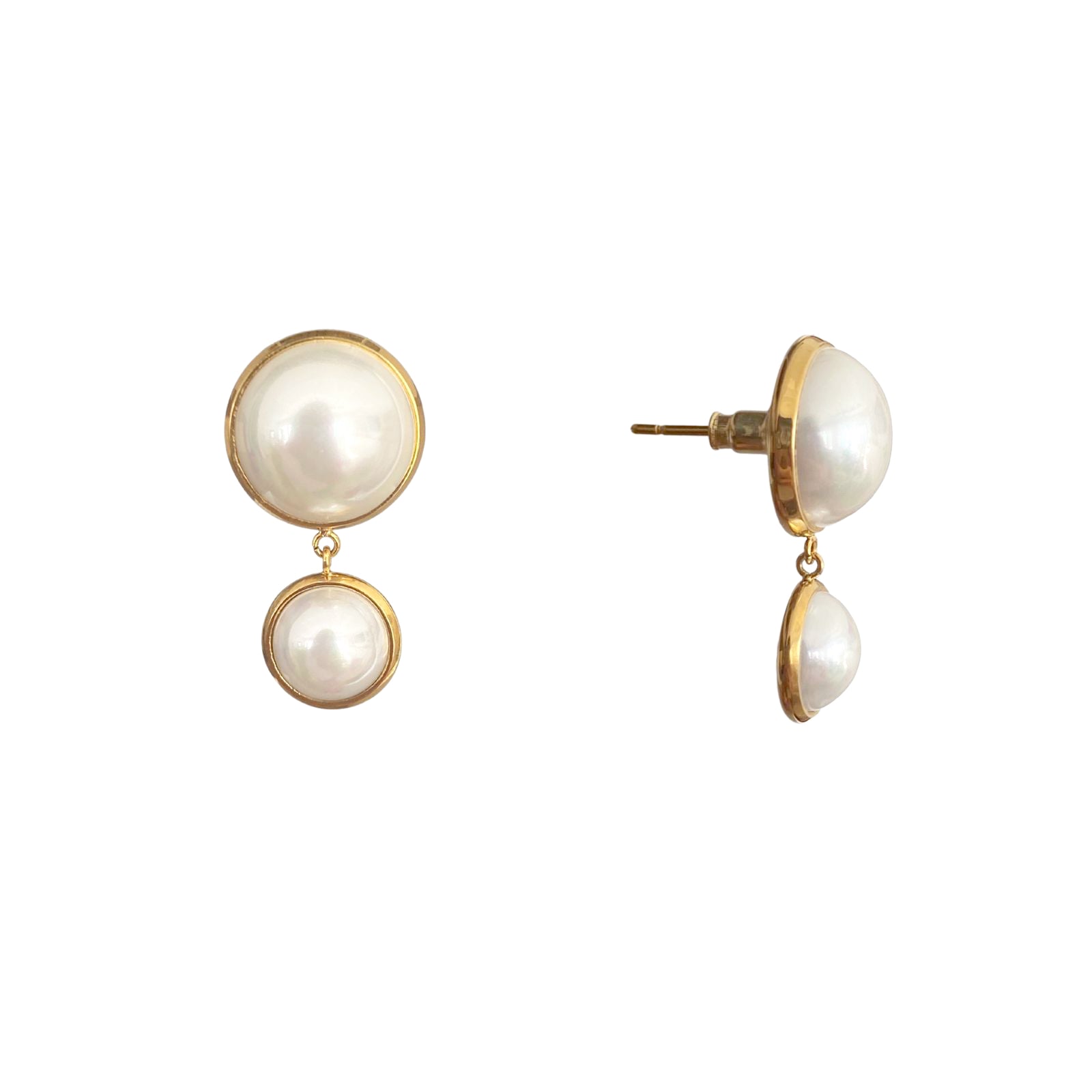 Classic Shell Pearls Earring, 18k, Gold Plated, Shell Pearl - Ibiza Passion