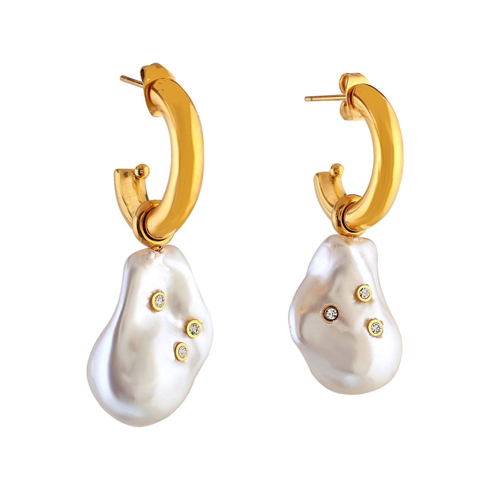 'SURRENDER' Pearl with Zircons Earrings