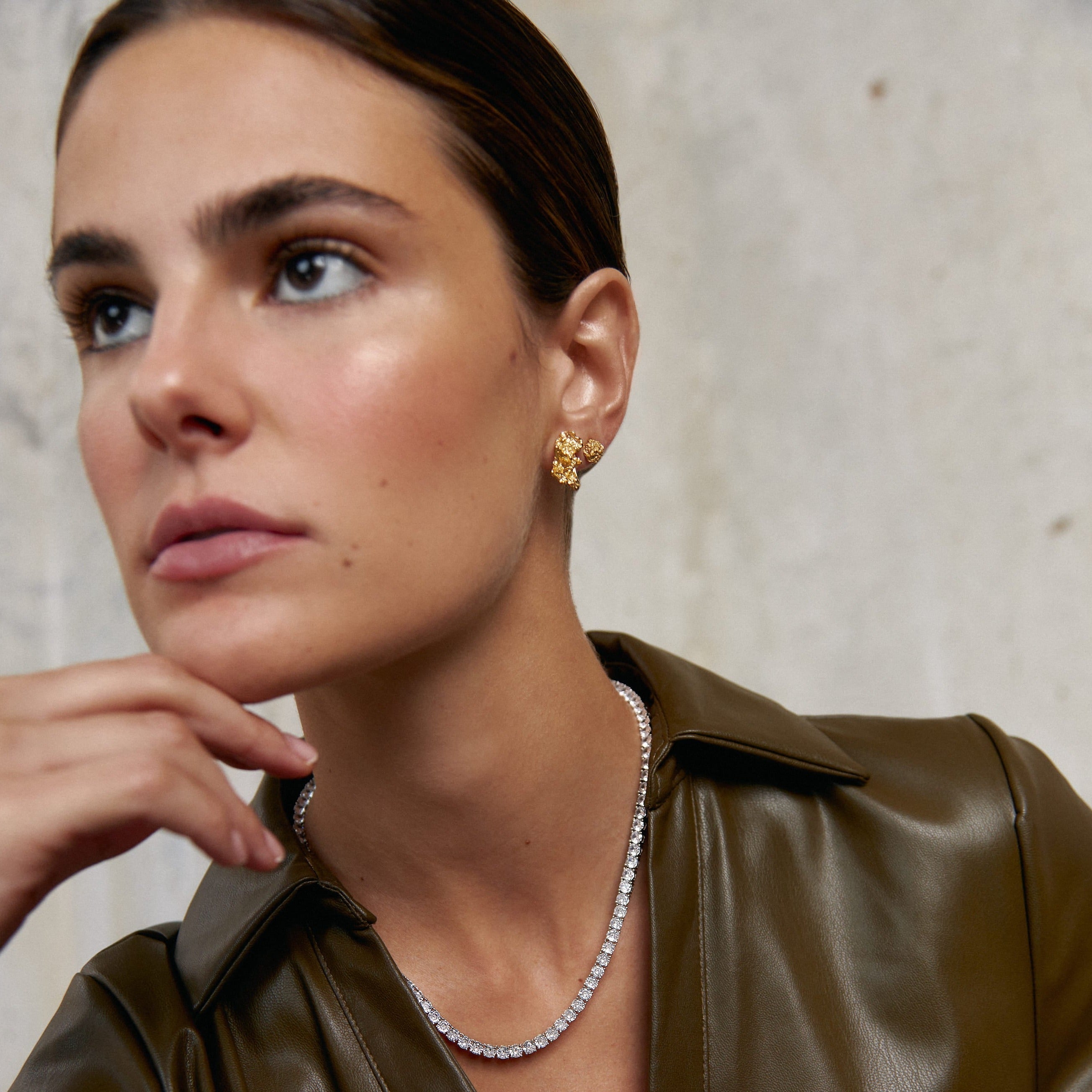 'BE BRAVE' Silver Tennis Necklace