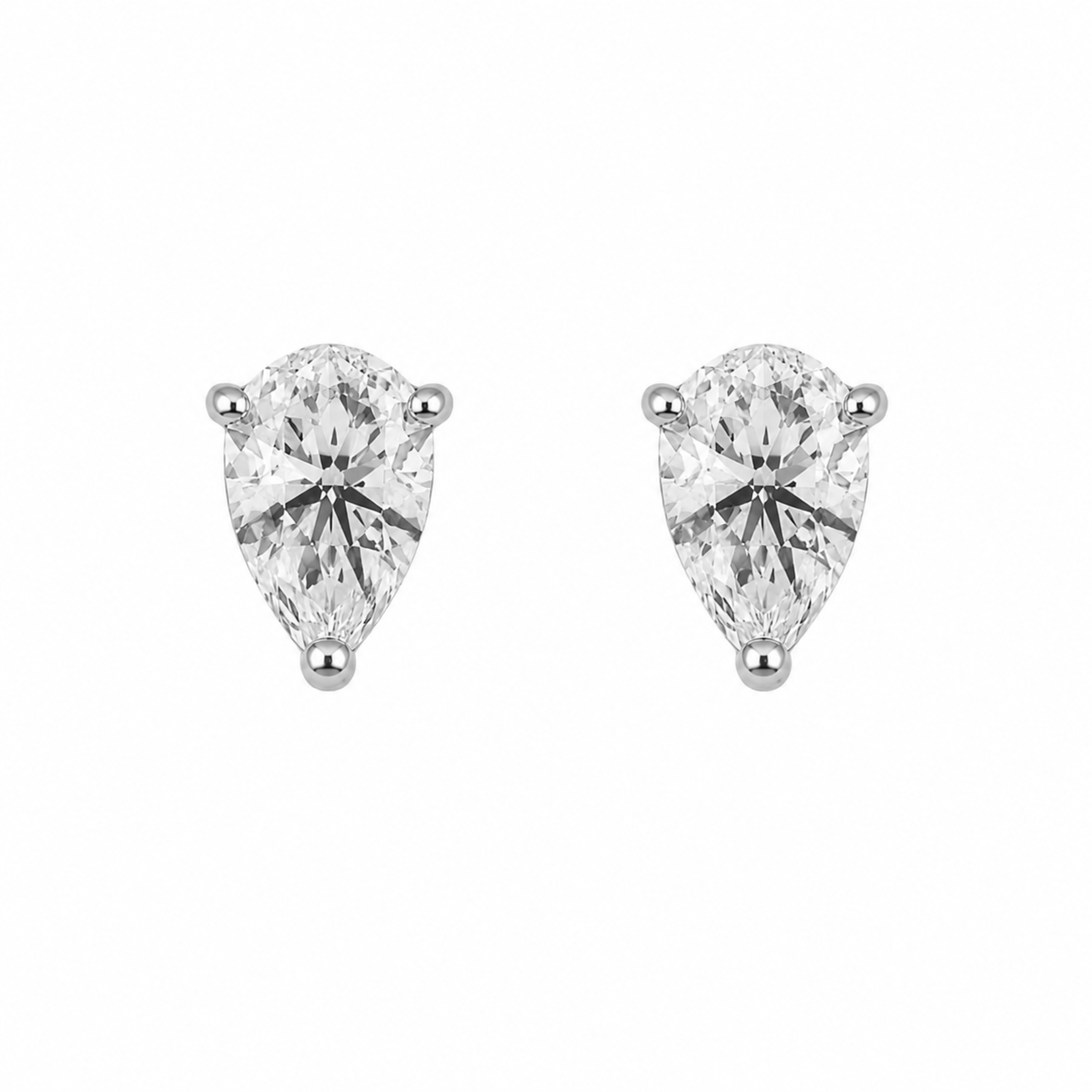 Pear Moissanite Stud