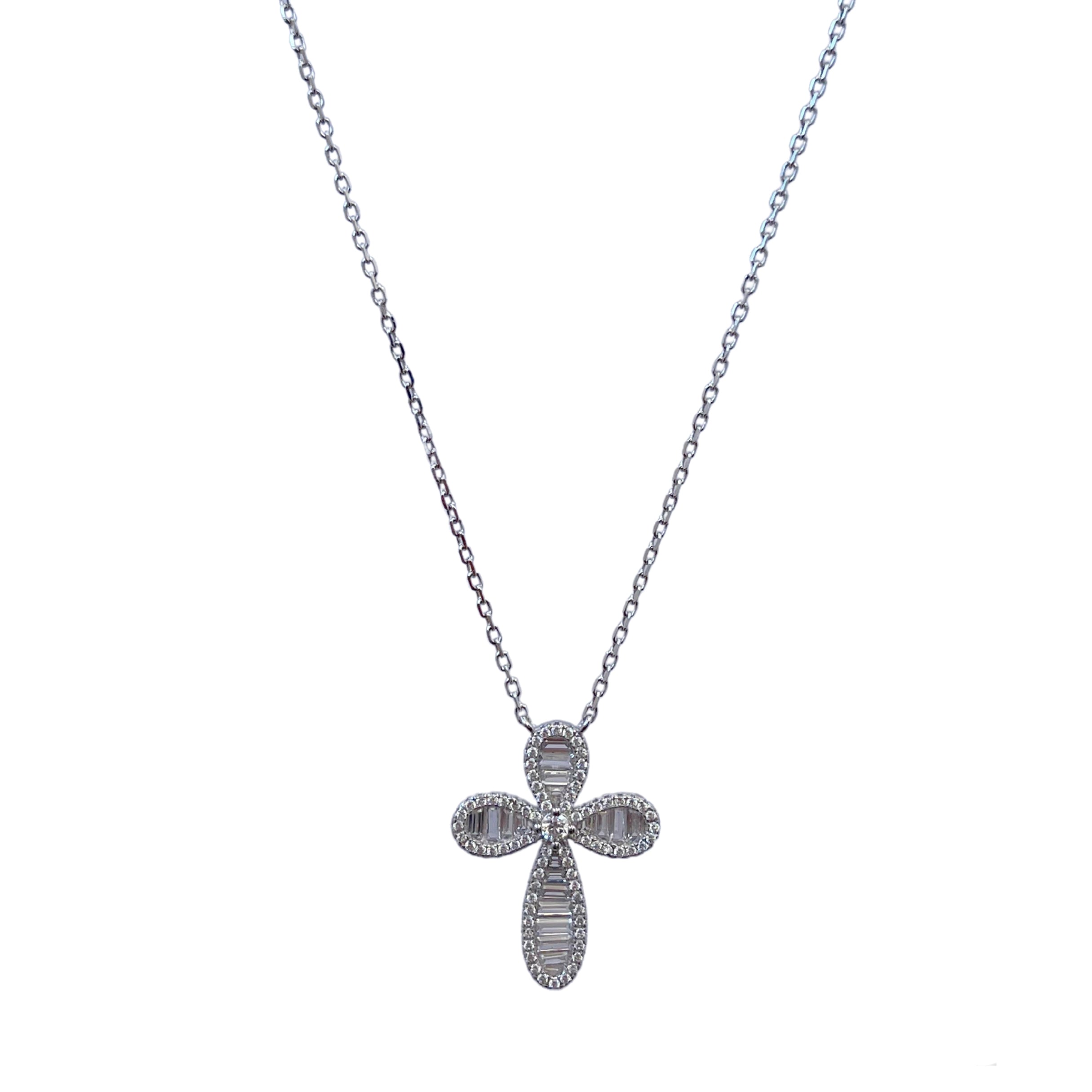 Religious Silver Cross Necklace 03