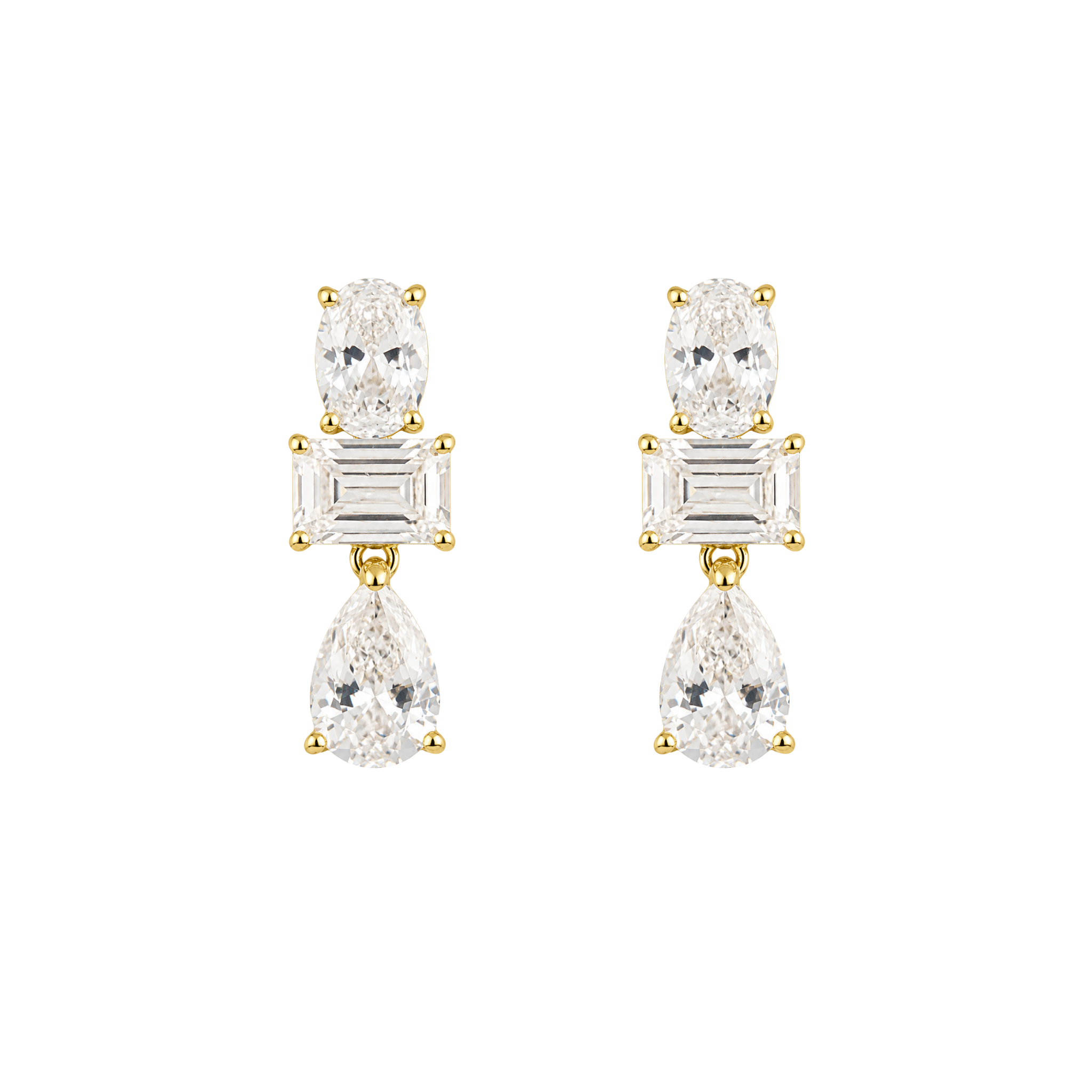 Triple-Cut Drop Earrings