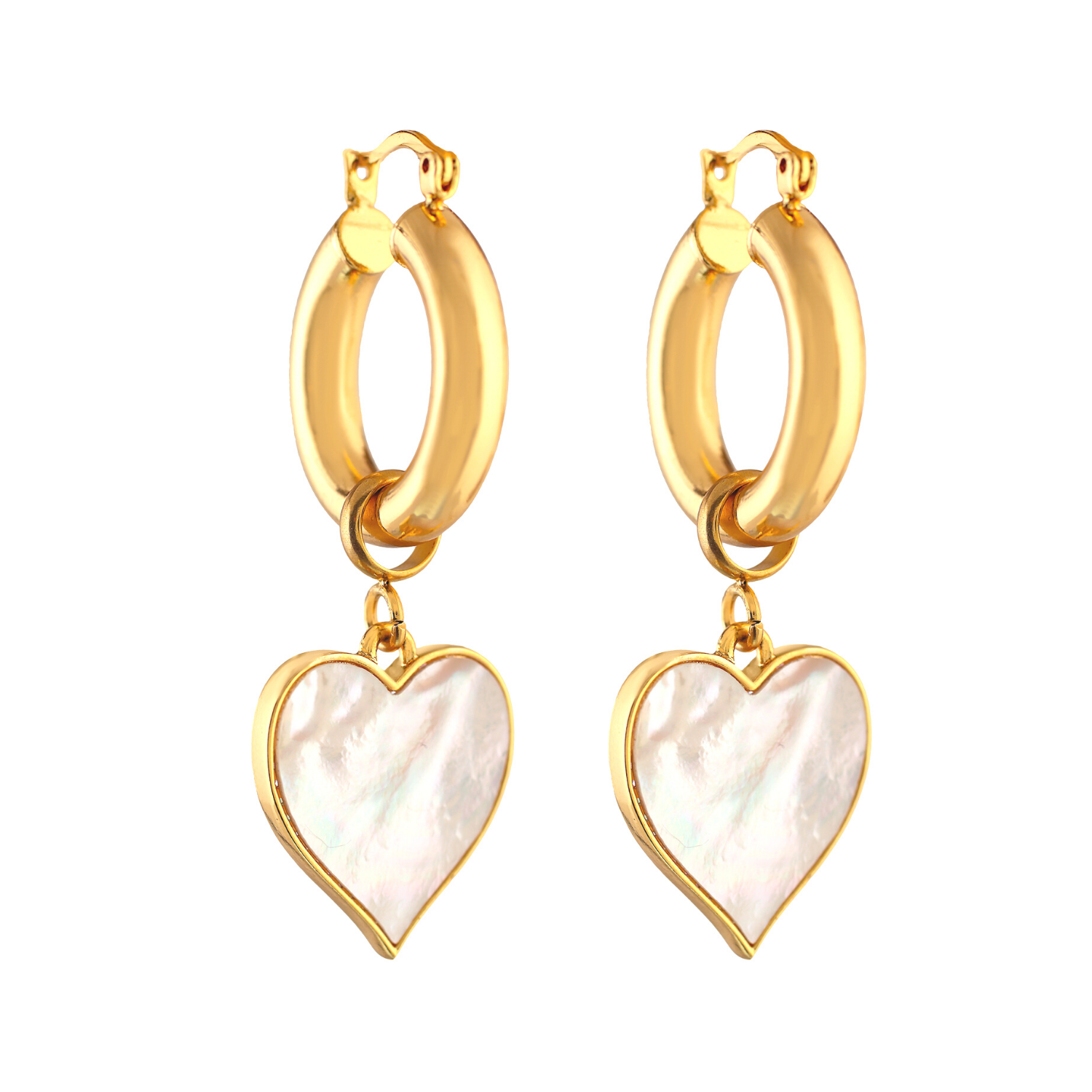 'MAGIC' Mother Pearl Heart Earrings TGU