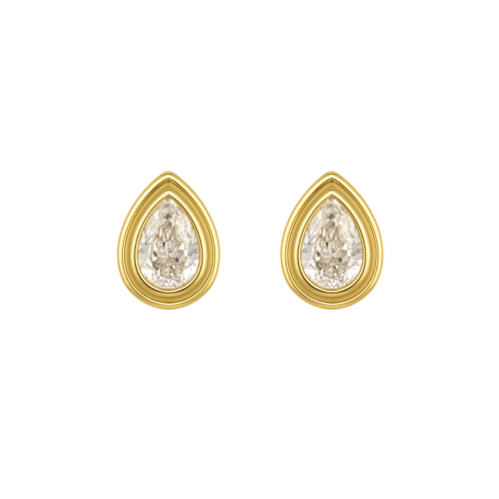 Solid outline pear stud