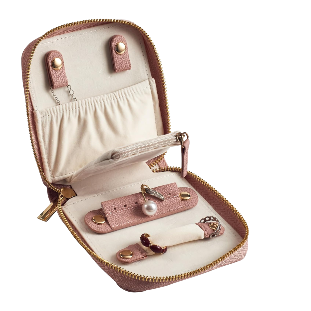 Travel Jewelry Organizer Case - Small Pink