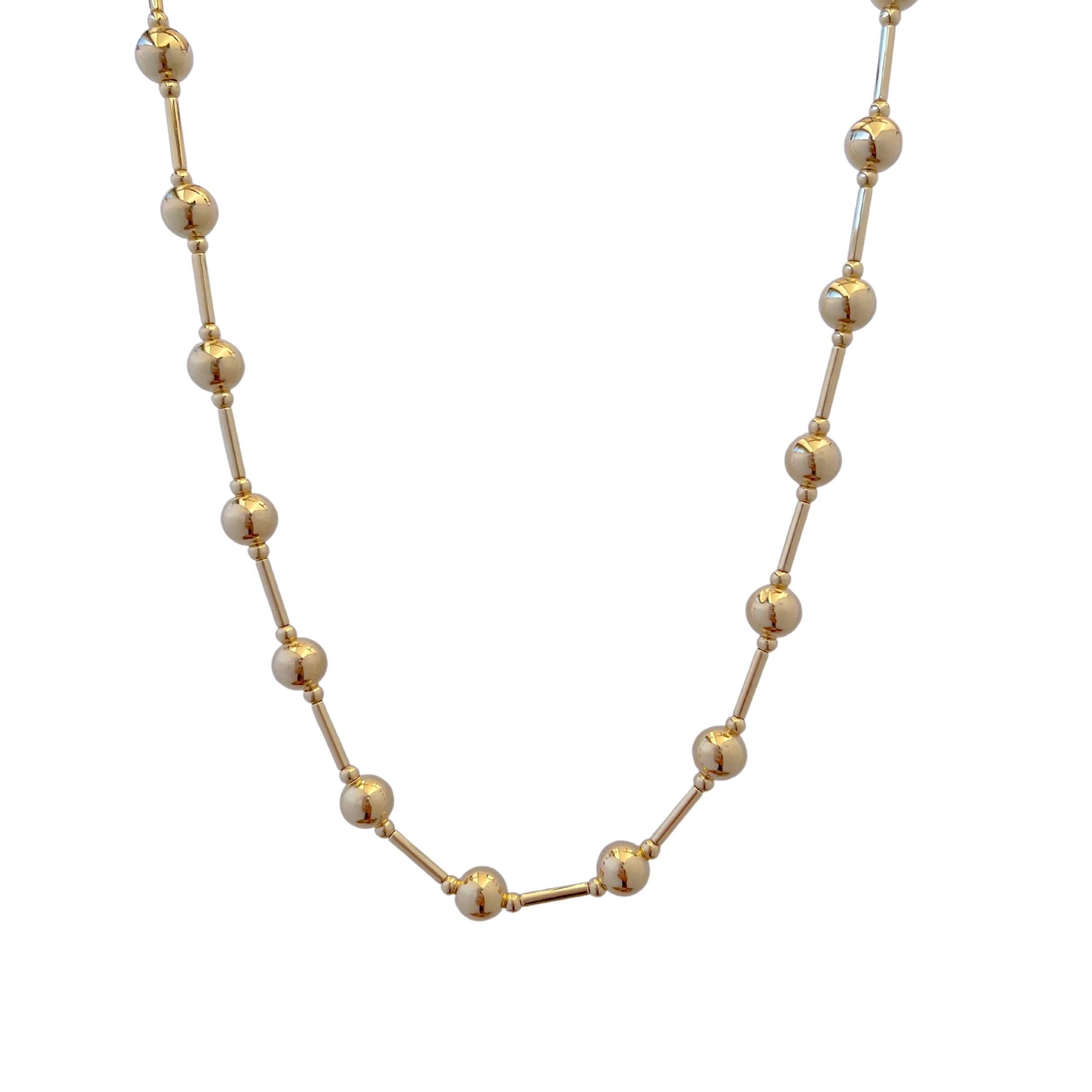 Solid Chunky Beaded Ball Necklace TGU