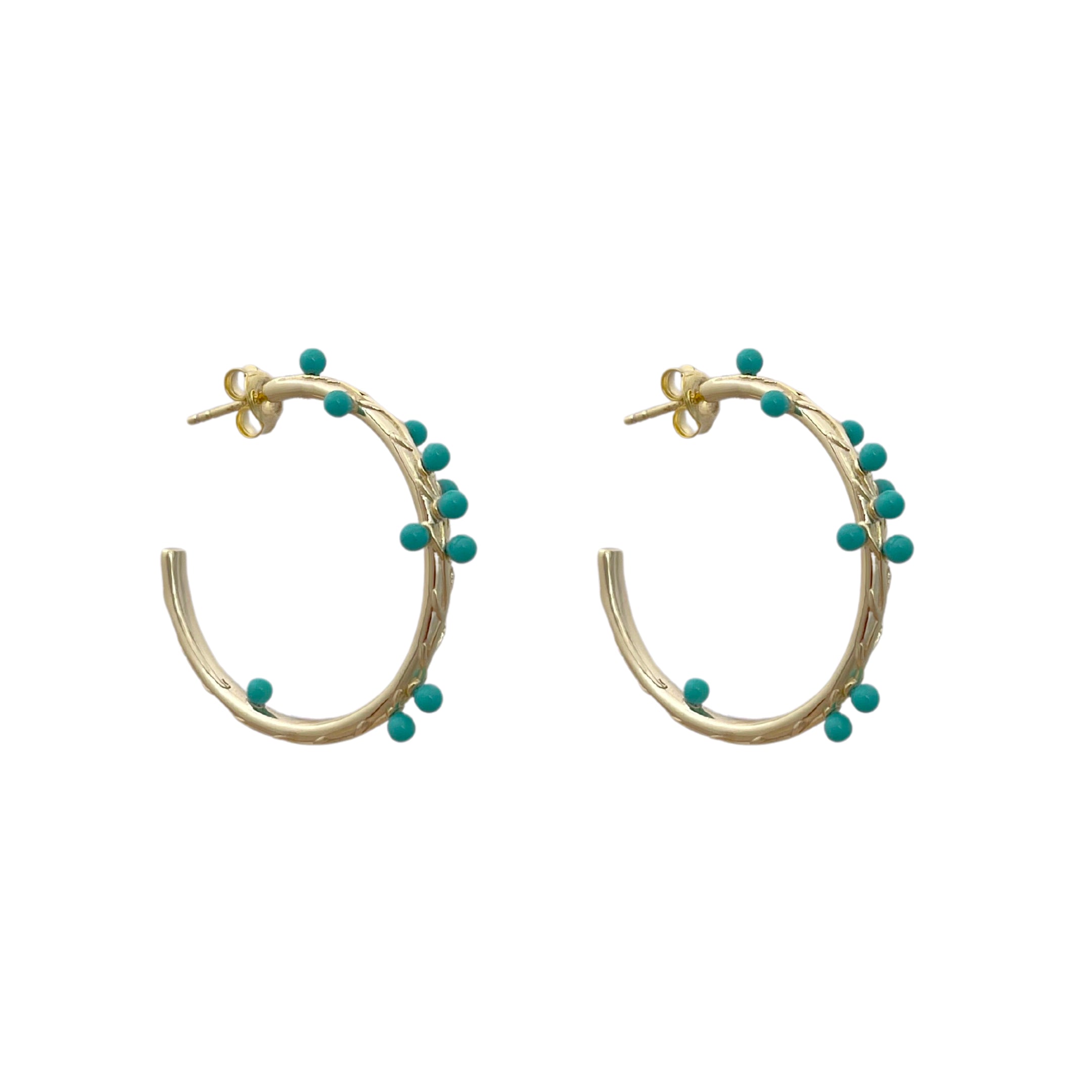Branched Turquoise Hoop