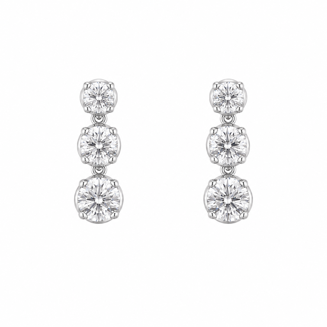 Triple Moissanite Earring