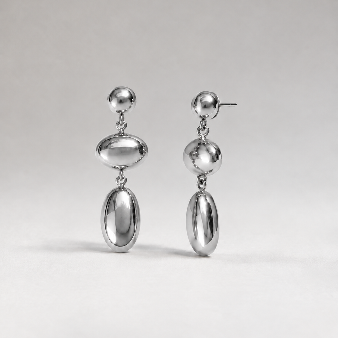 Tier Pressure Earrings -silver-