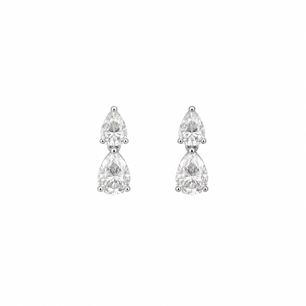 Double Pear-Cut Moissanite Drop