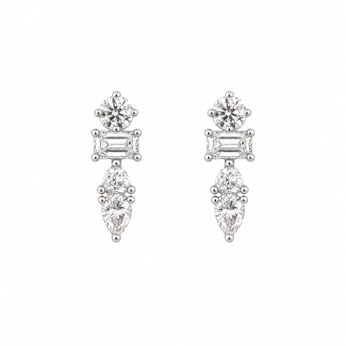 Four-Cut Moissanite Earrings