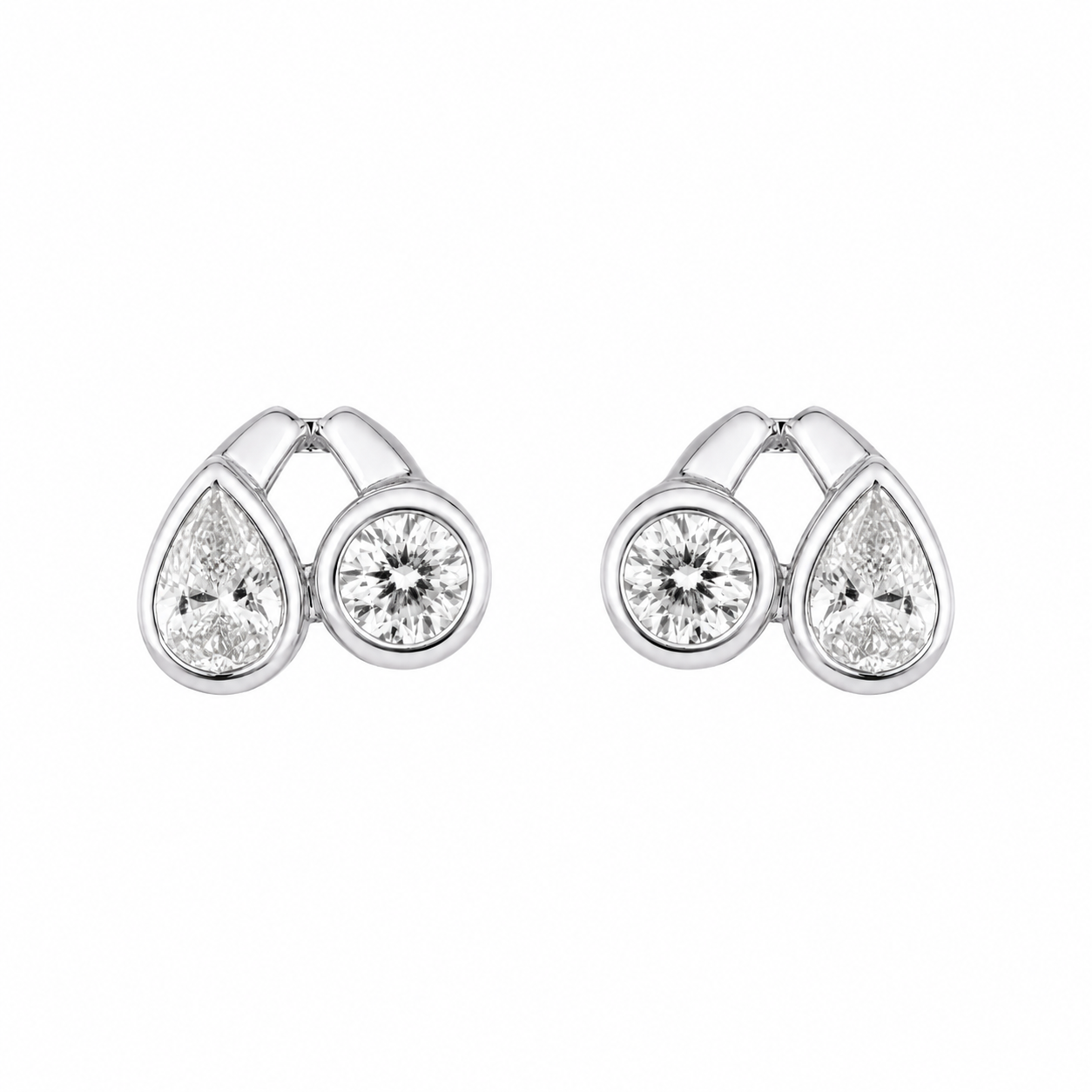 Pear & Round Duo Hoops