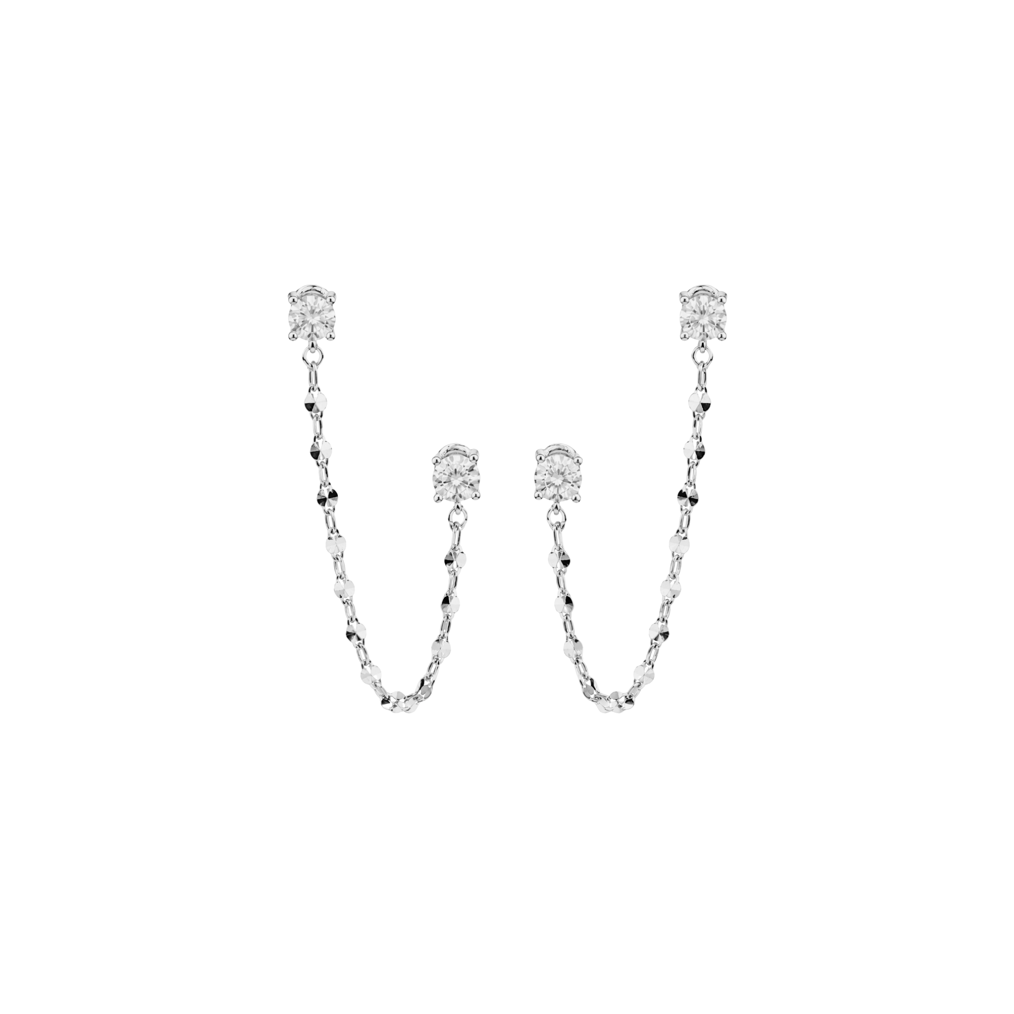 Double Draped Chain Earrings