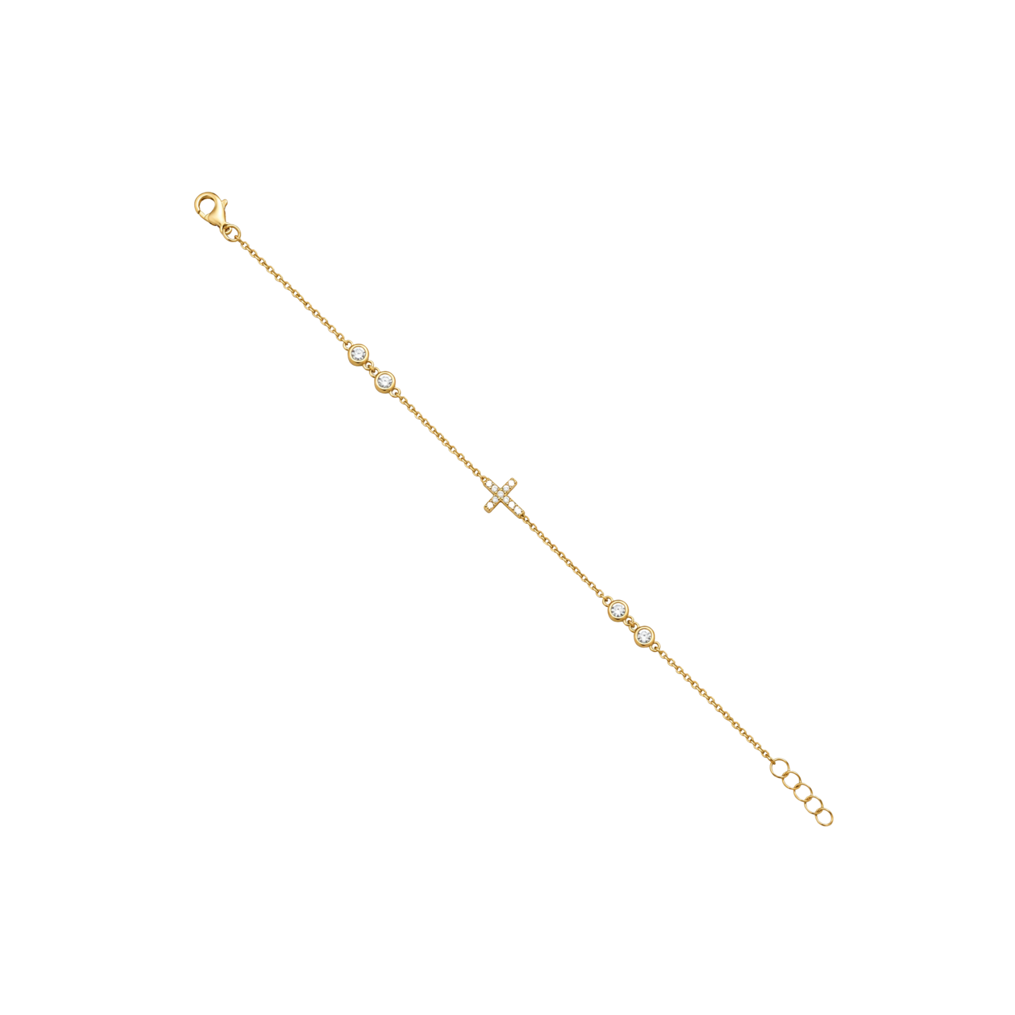 Bezel Cross Bracelet