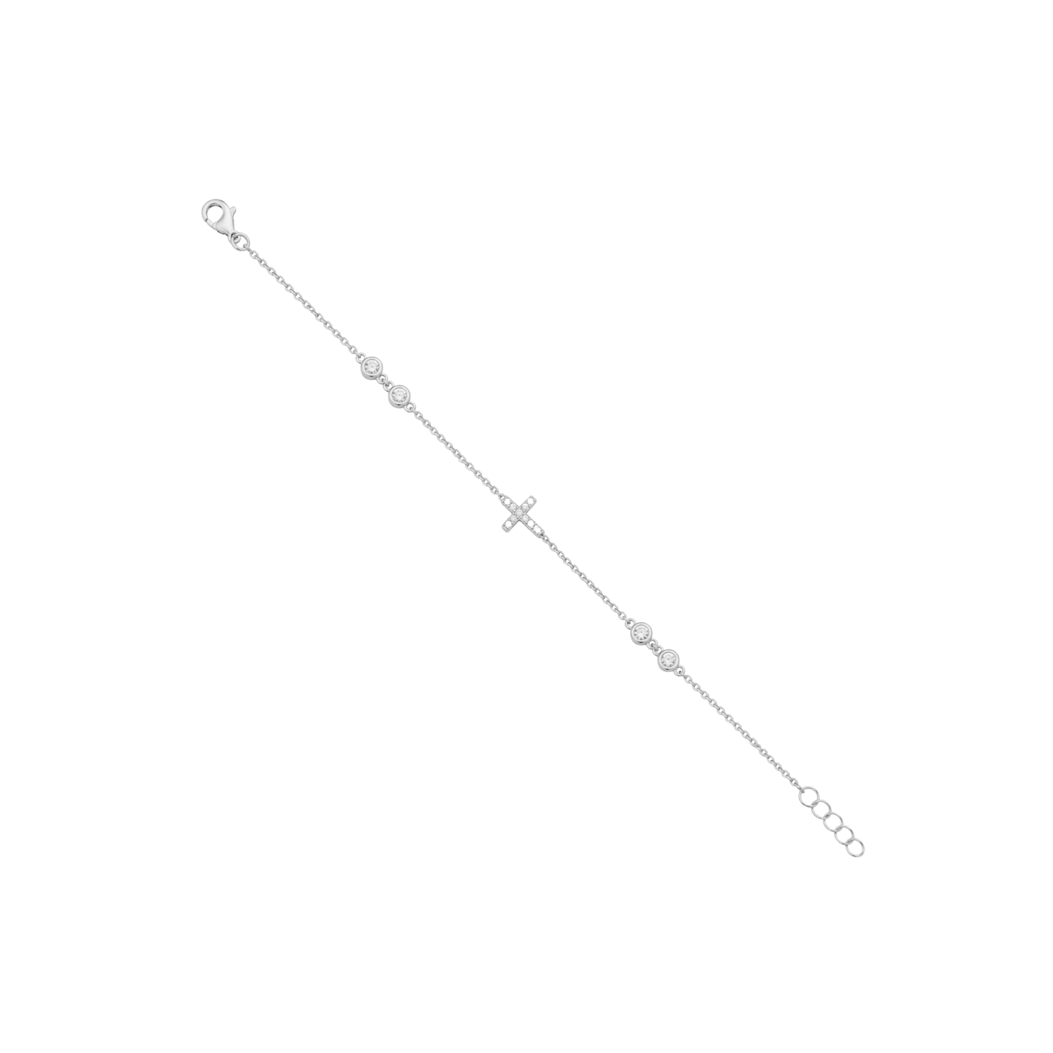 Bezel Cross Bracelet