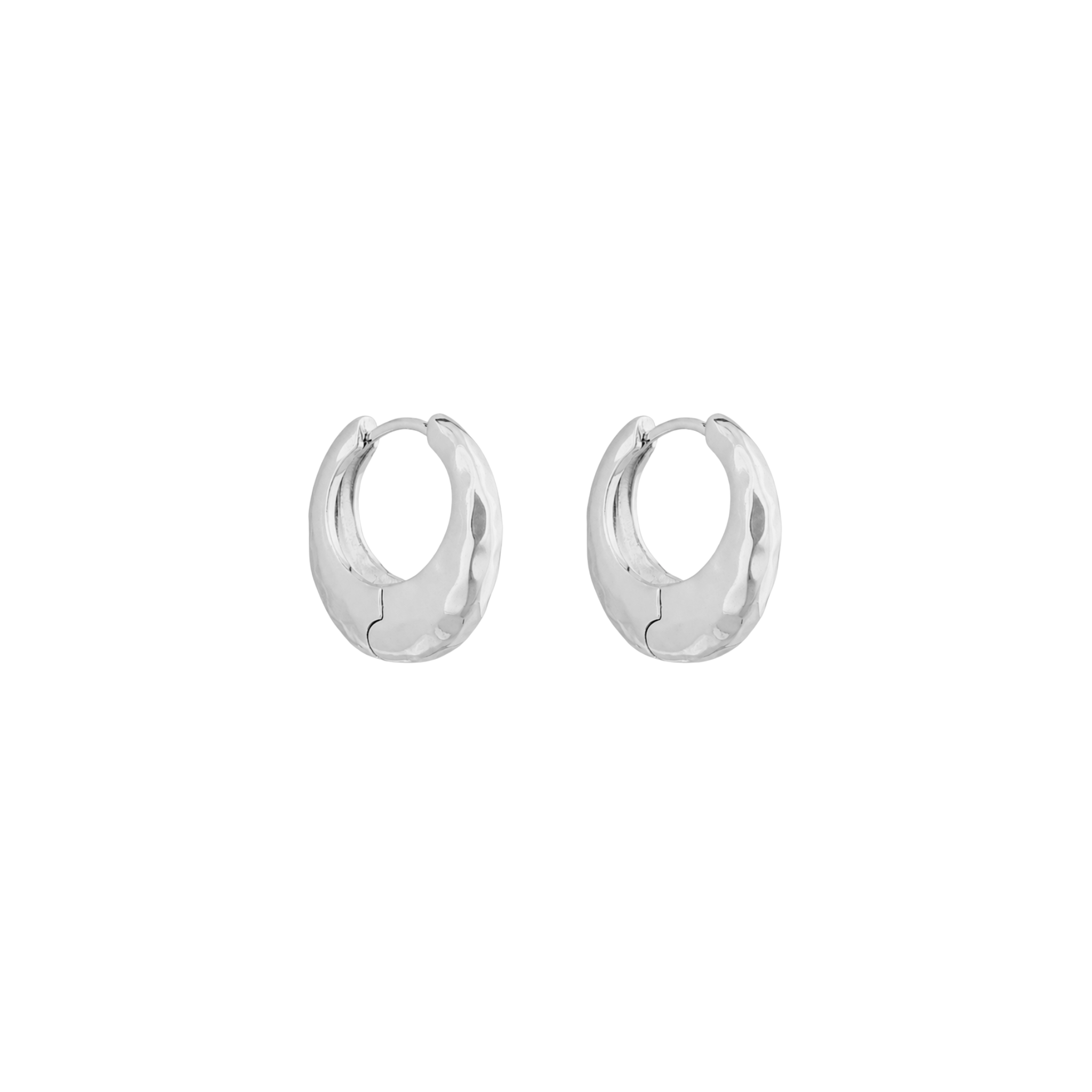 Mini Chunky Hammered Hoops