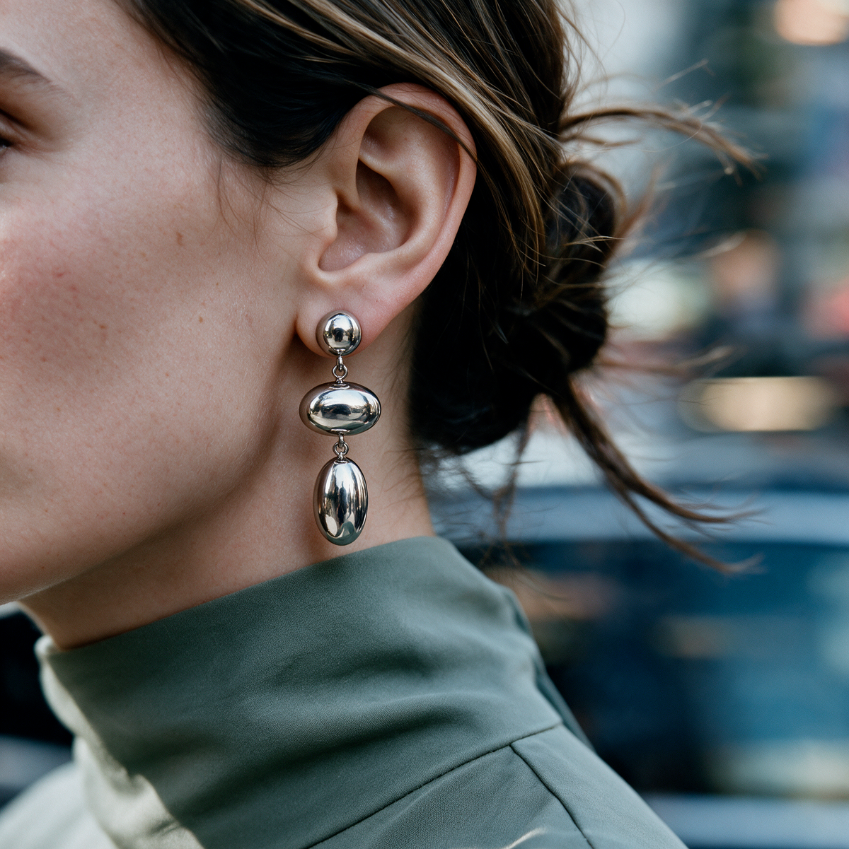 Tier Pressure Earrings -silver-