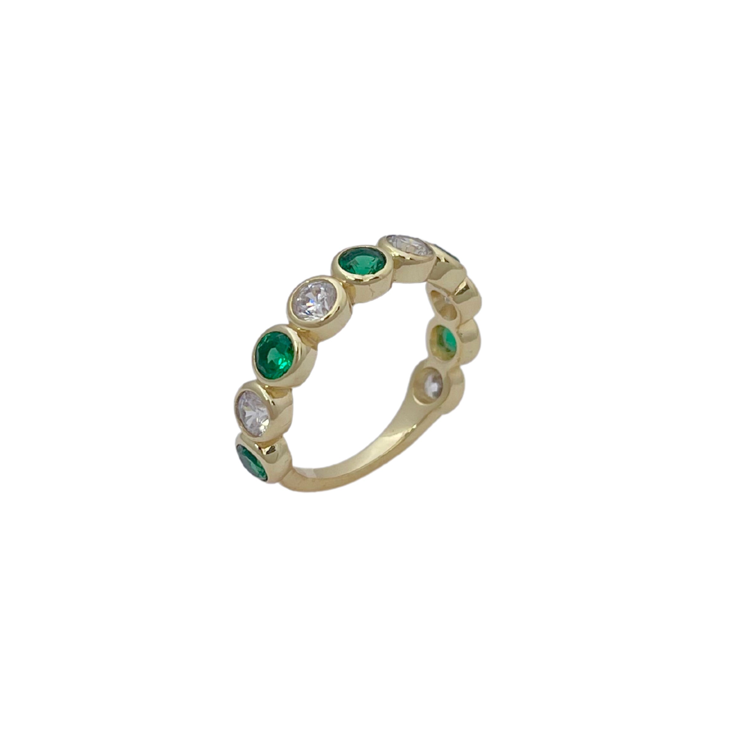 Emerald Round Bezel Ring