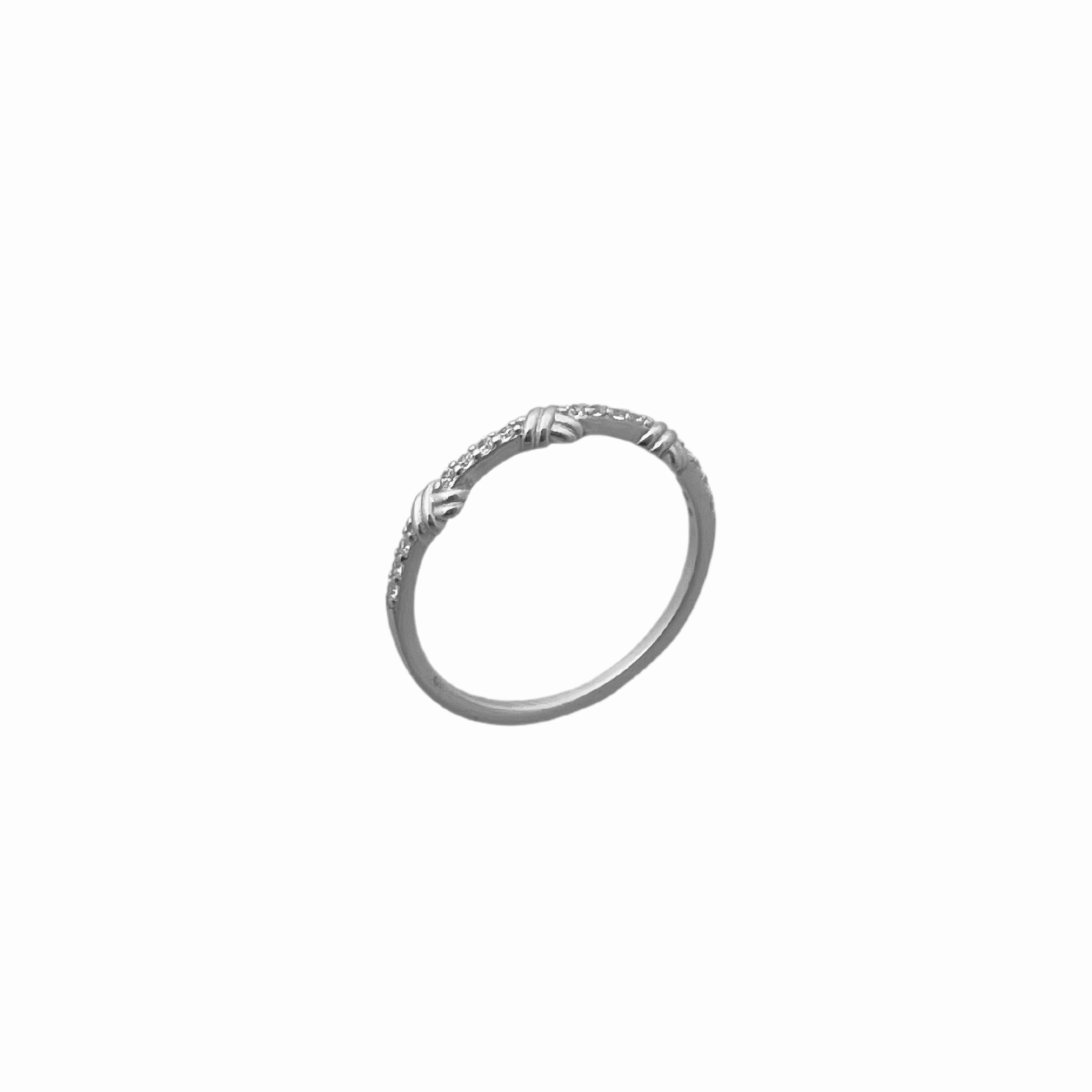 Triple Knot Pave Ring