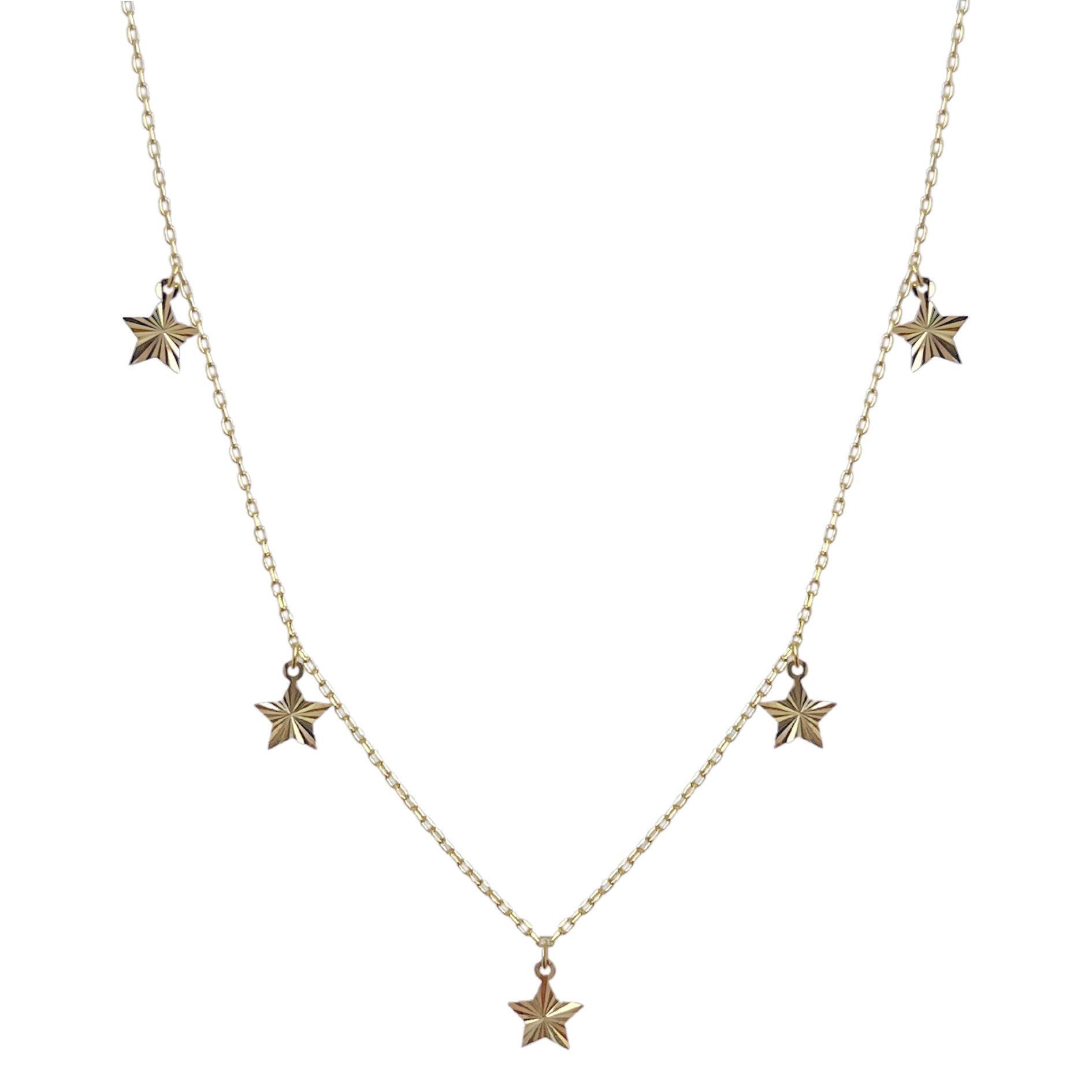 Five Texture Star Necklace