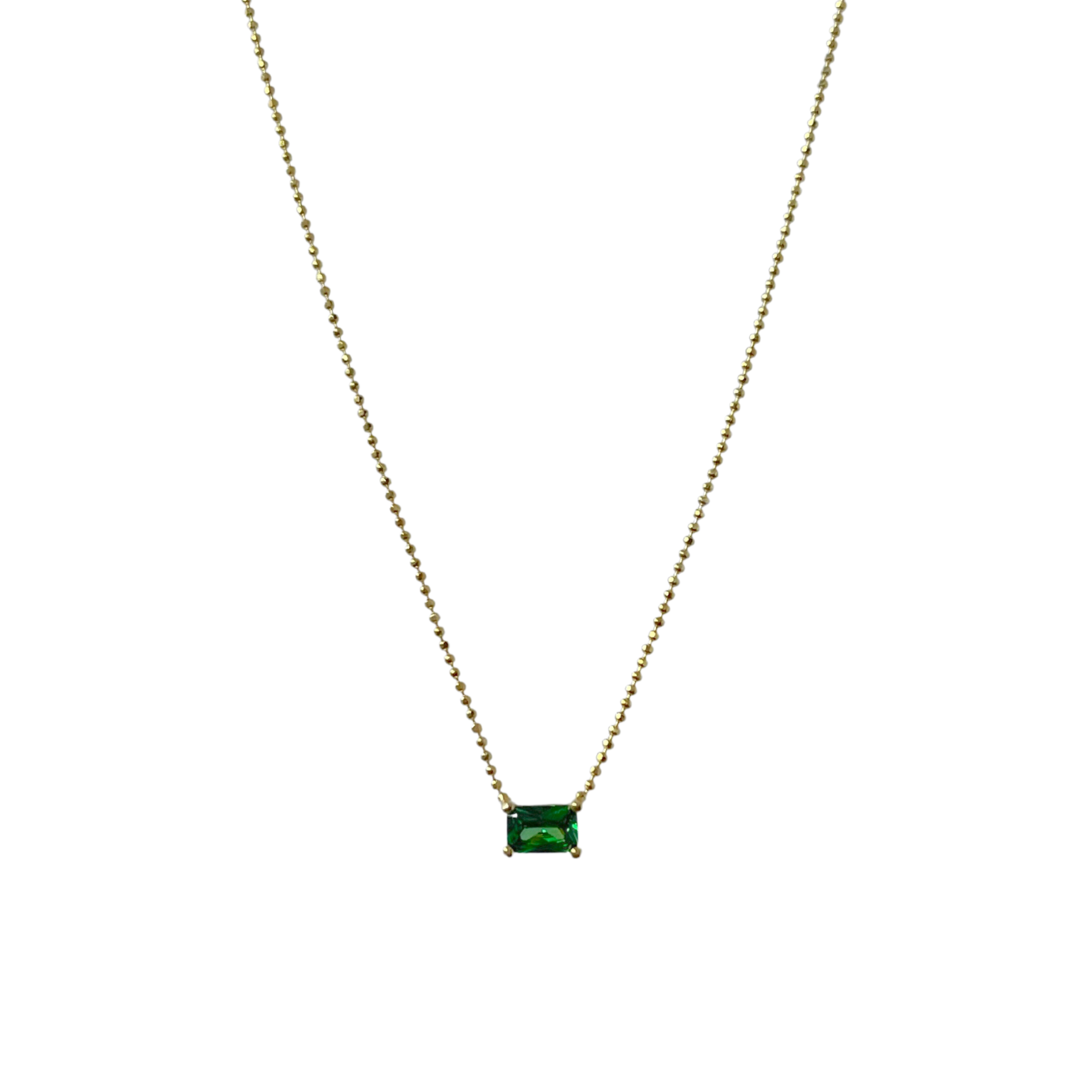 Evergreen Textured Baguette necklace